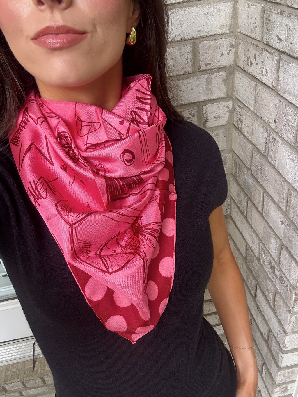 Fashion Sketch Silk Scarf- 35x35