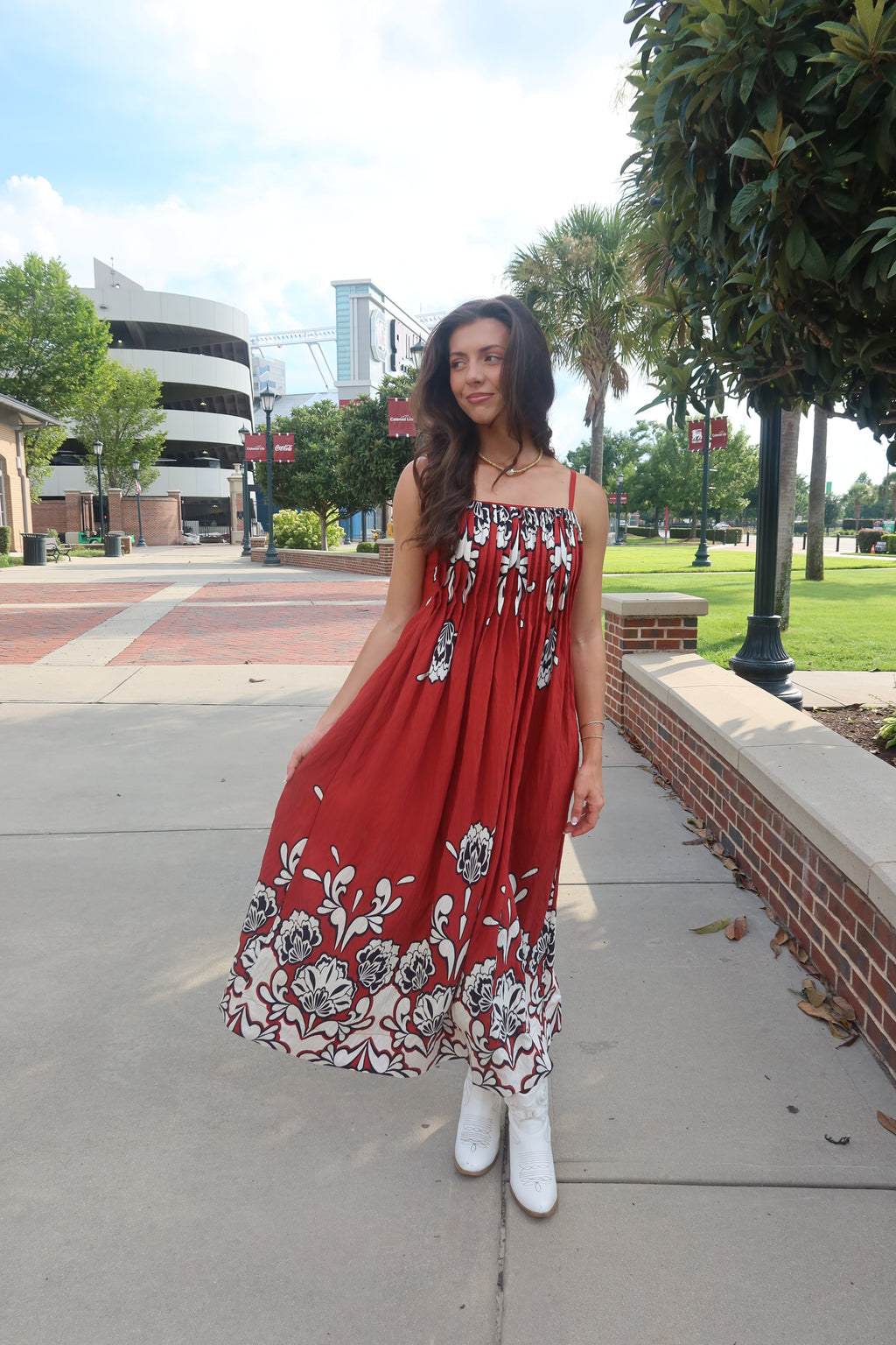 Carolina Walk Maxi Dress- Brick