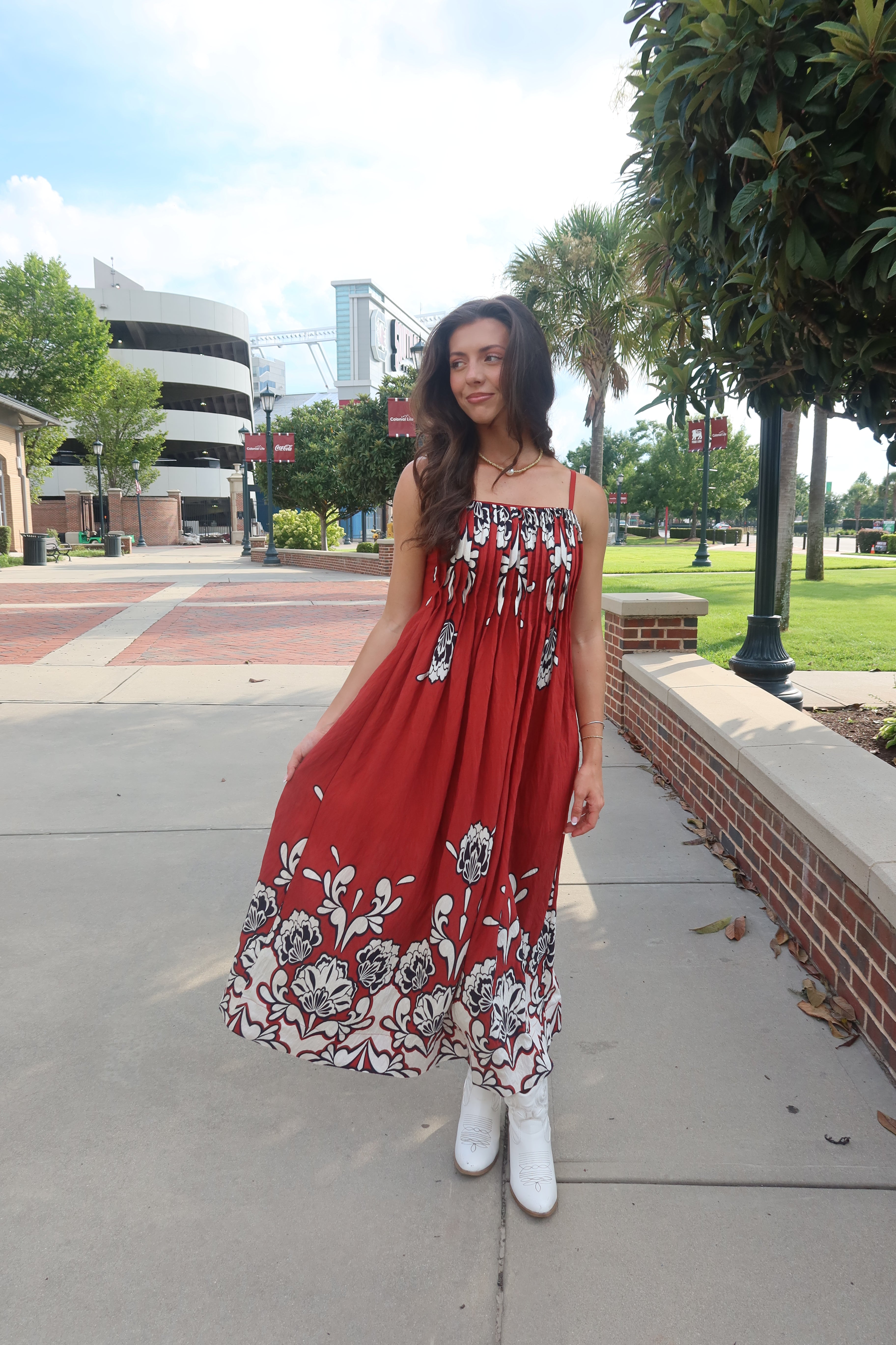 Carolina Walk Maxi Dress- Brick