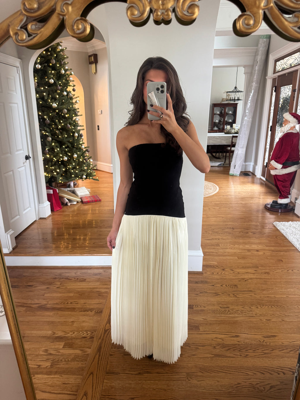 Serena Drop Waist Maxi Dress- Black/Cream