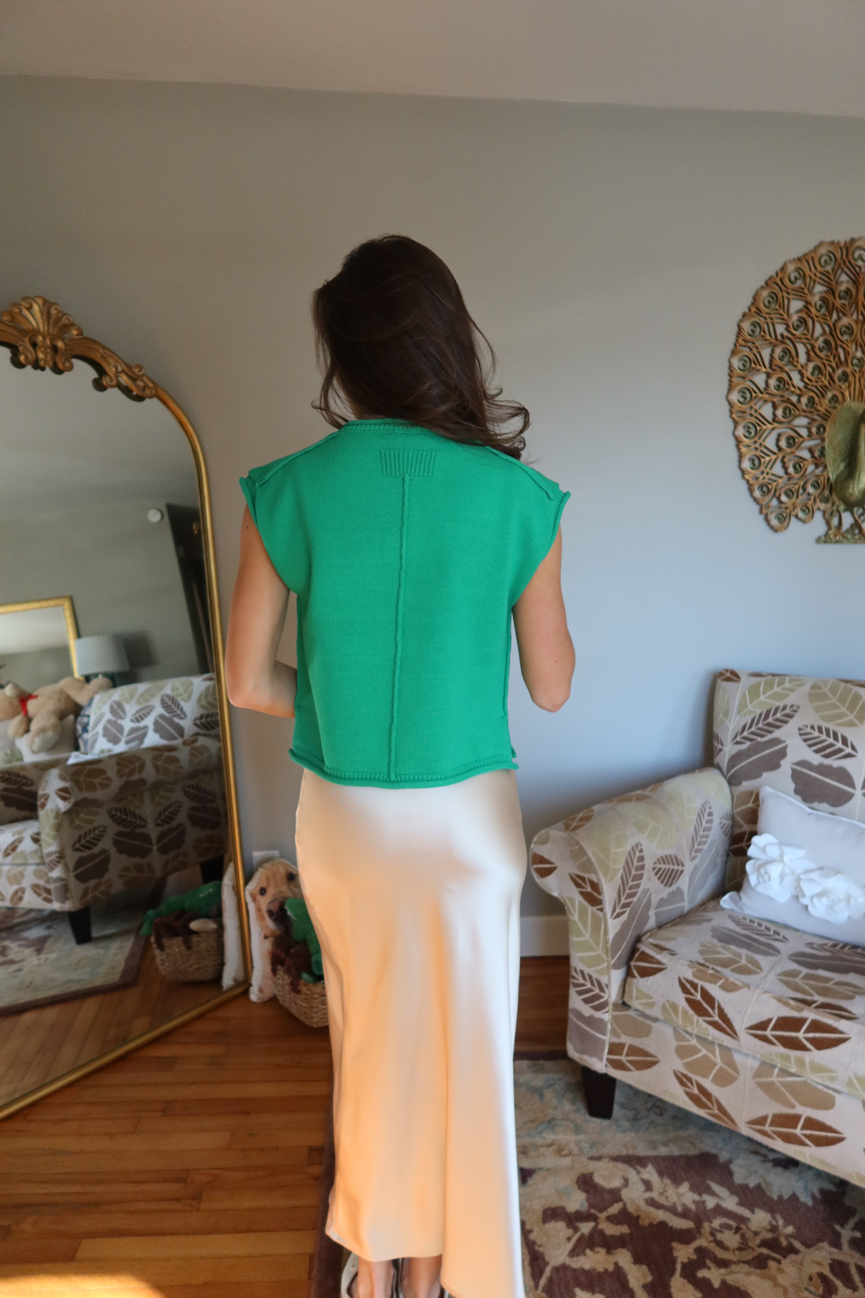 Kelly Knit Sweater Vest- Green
