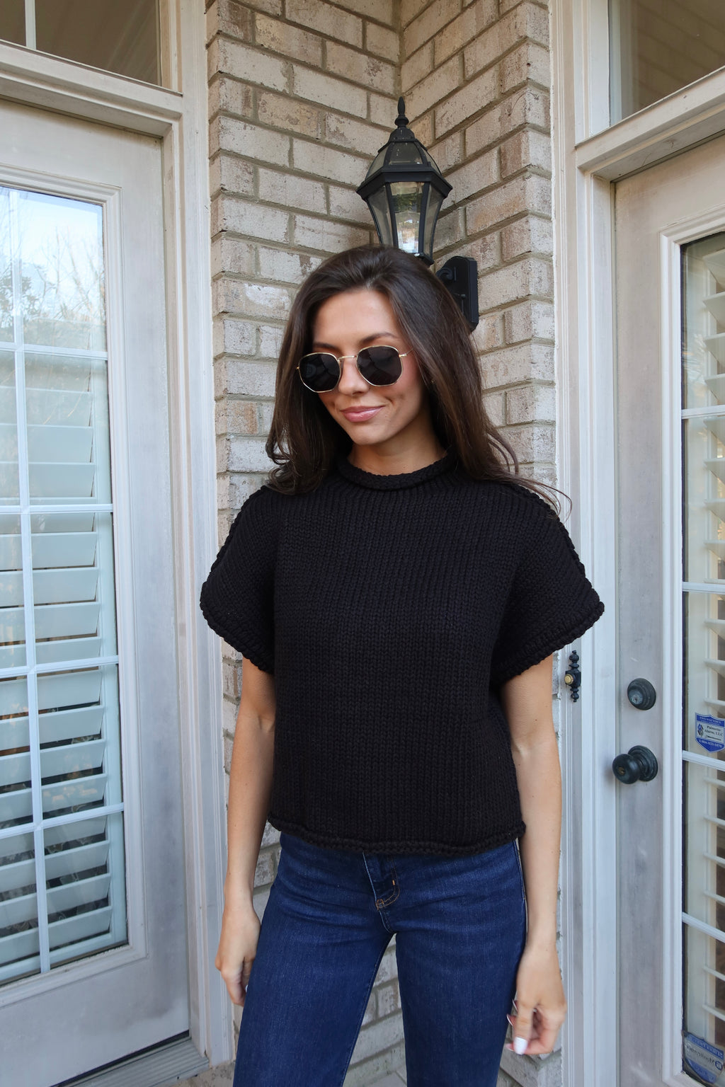 Mallory Chunky Knit Sweater- Black