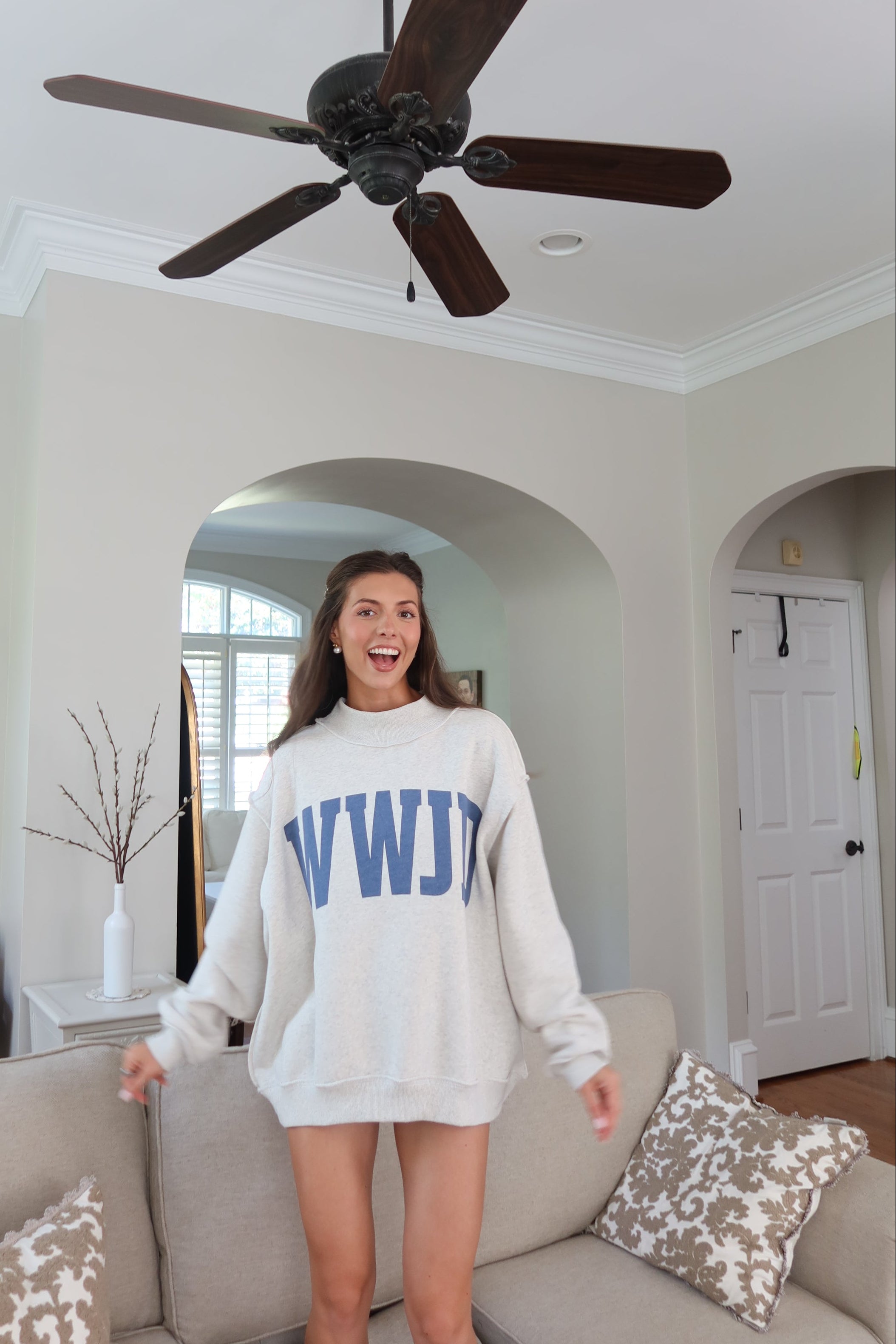 WWJD/AMEN Reversible Sweatshirt- Ash Gray – Frankie Greer