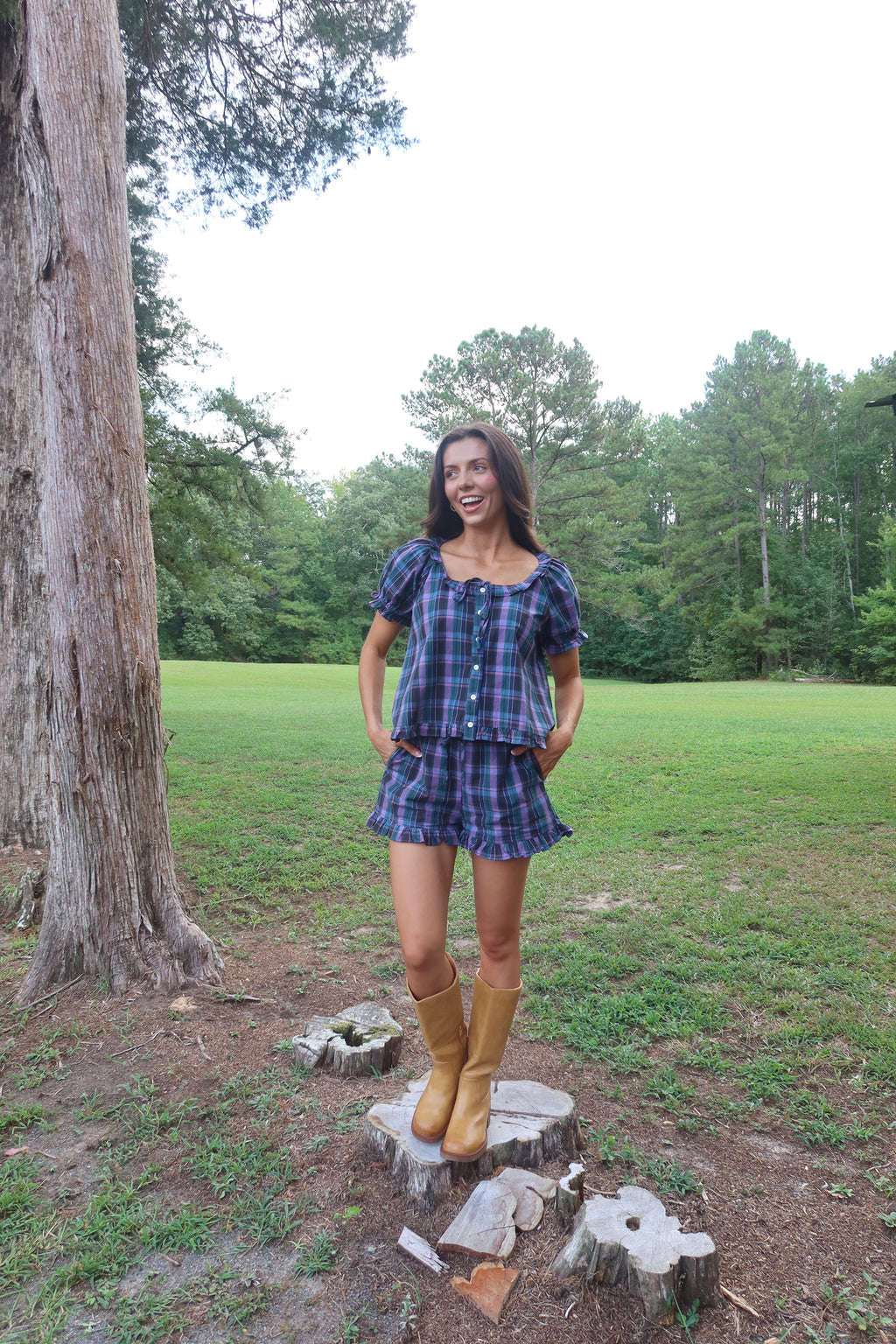 Apple Orchard Plaid Set-Multi