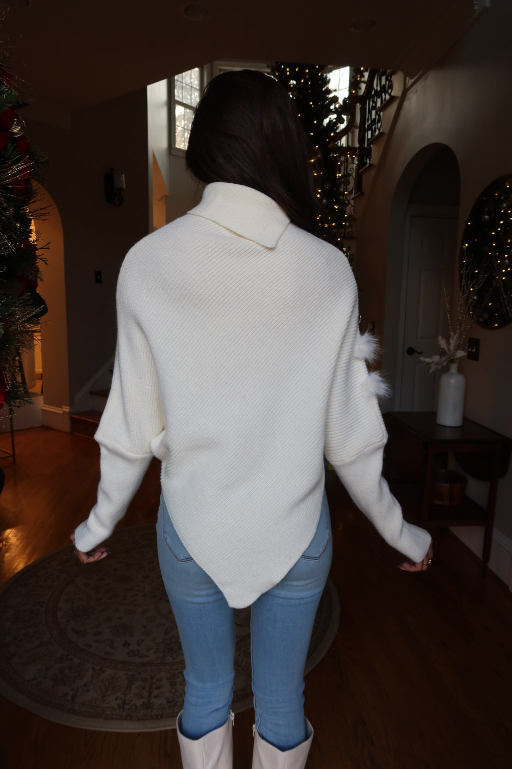 Sugar Plum Hem Sweater- Ivory