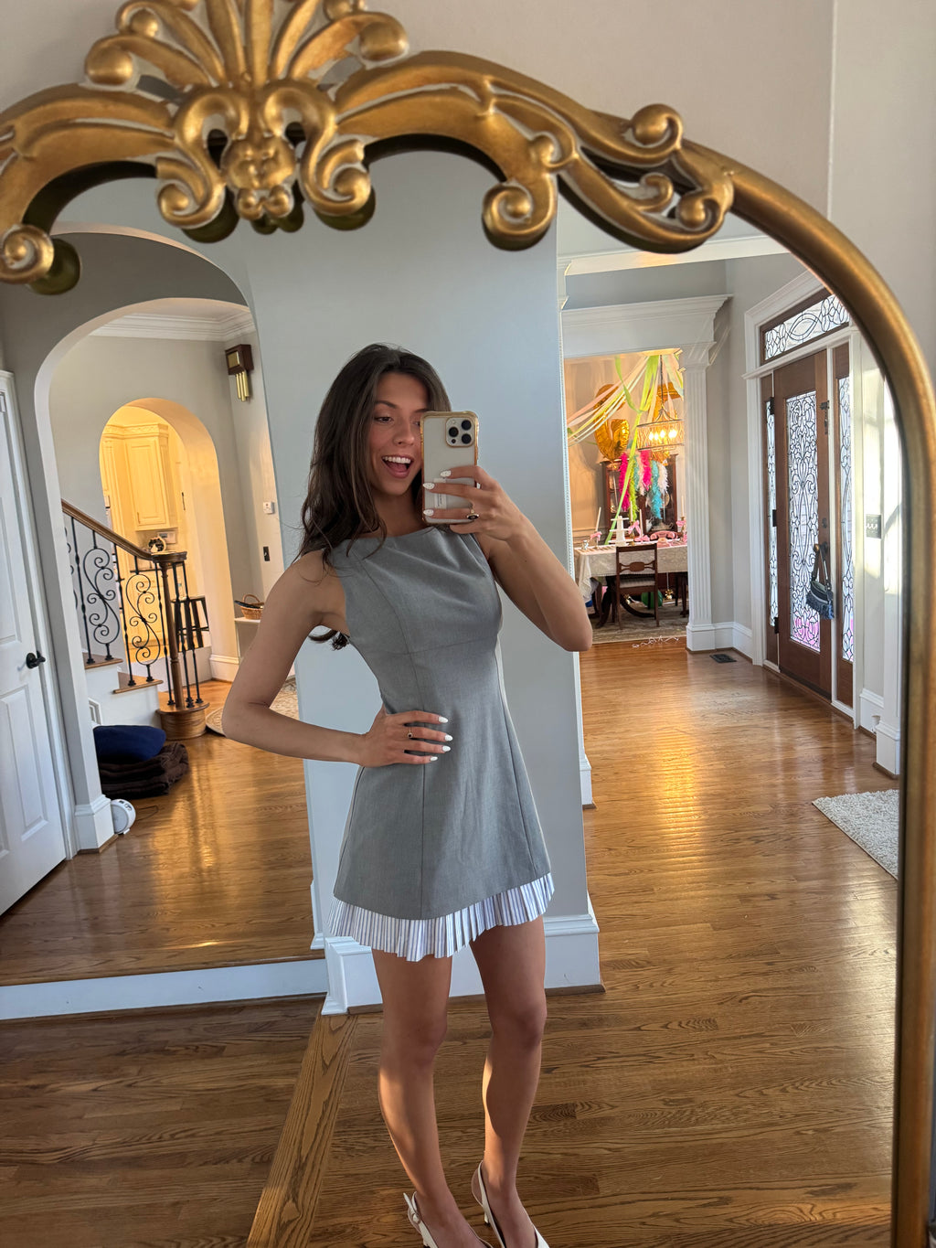 Working Hard, Hardly Working Dress- Grey
