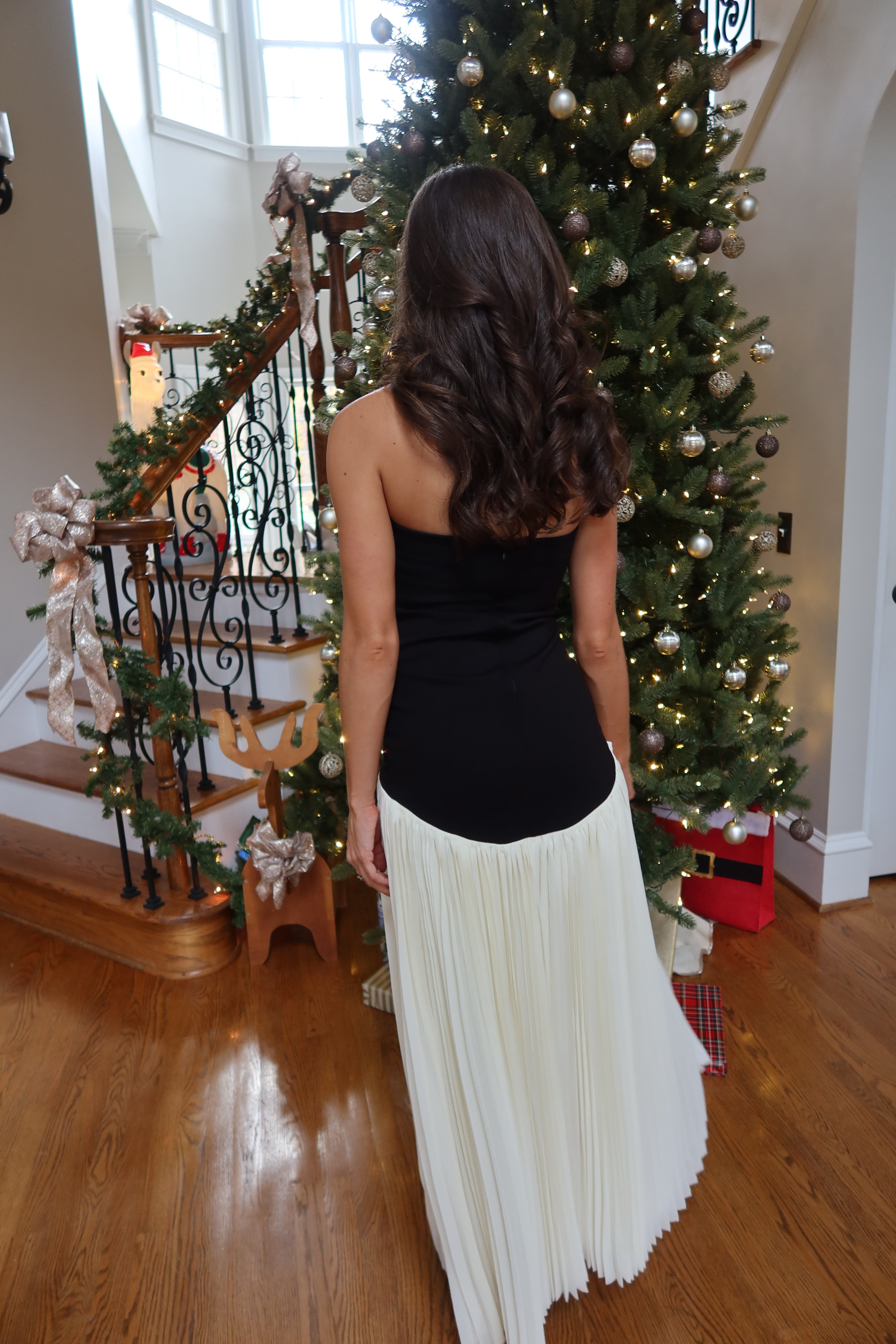Serena Drop Waist Maxi Dress- Black/Cream