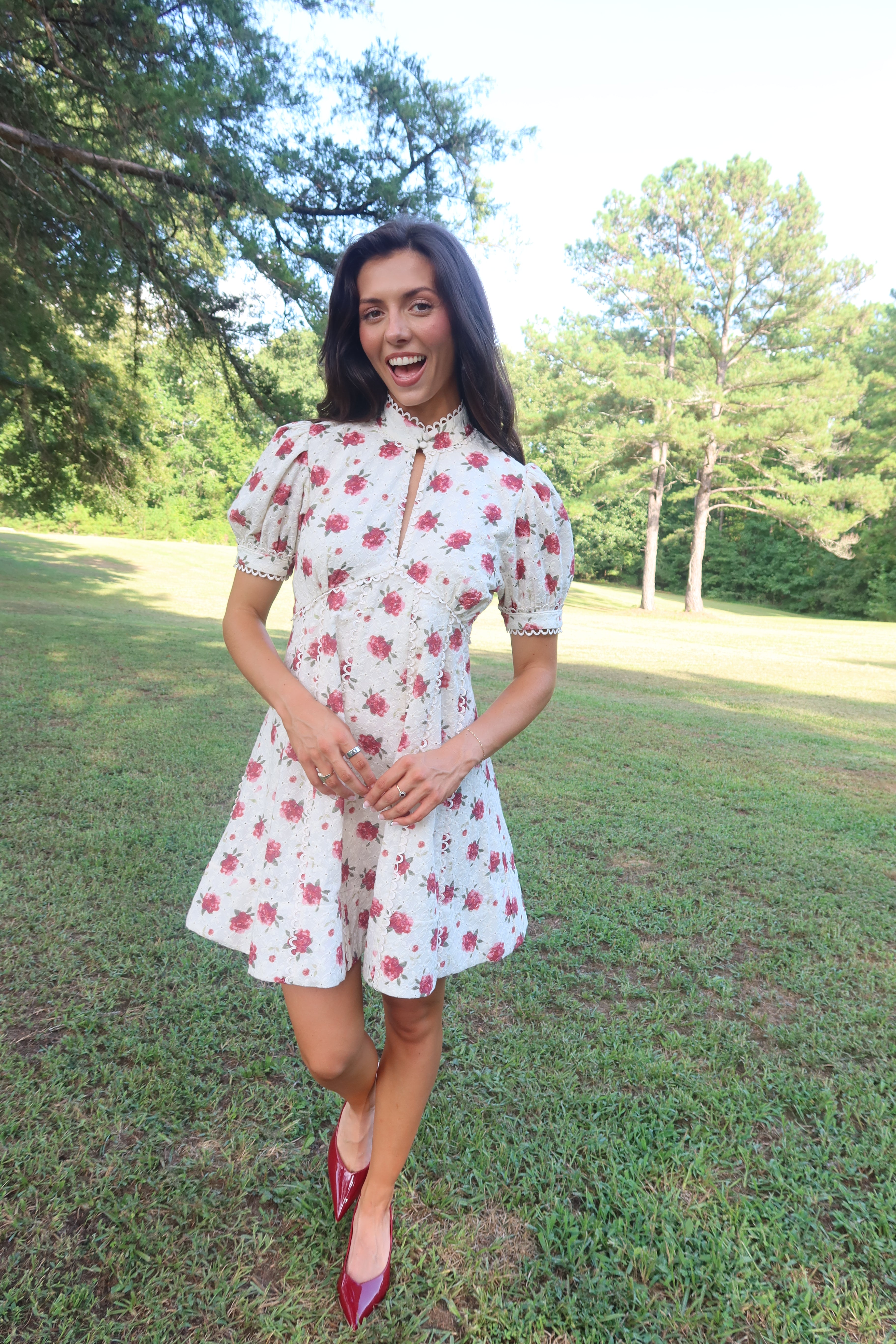 Autumn Embroidered Mini Dress- Floral