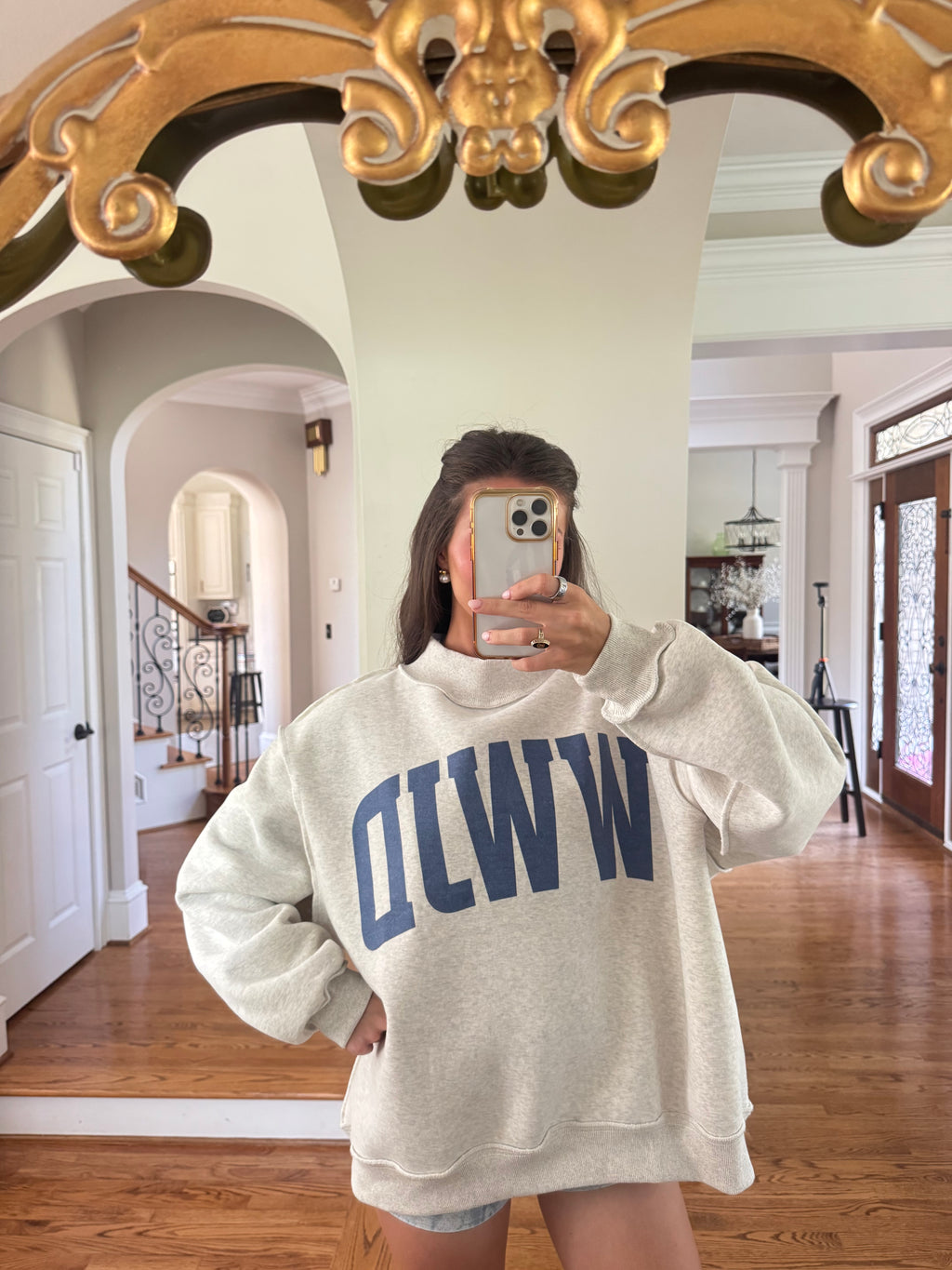WWJD/AMEN Reversible Sweatshirt- Ash Gray
