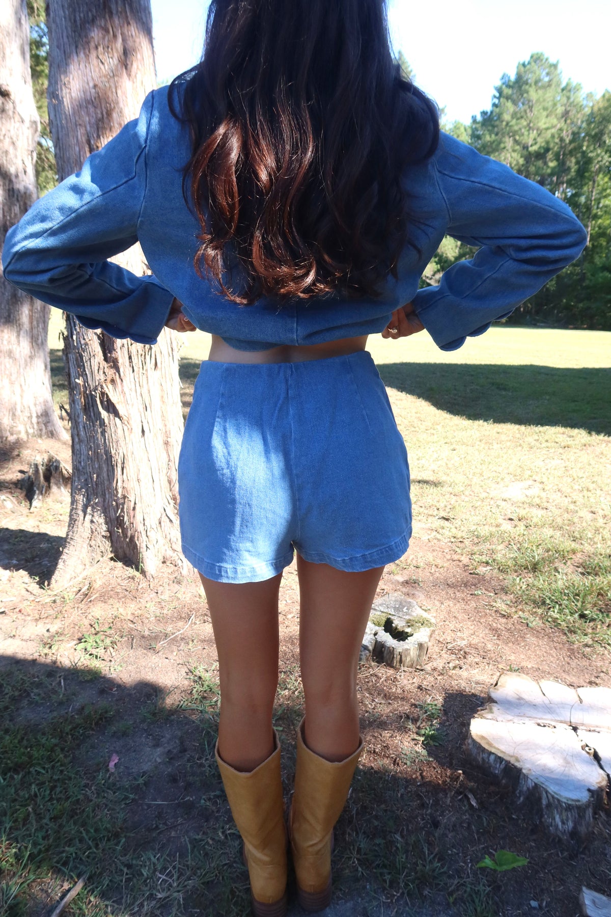 Bella Denim Mini Skort- Denim