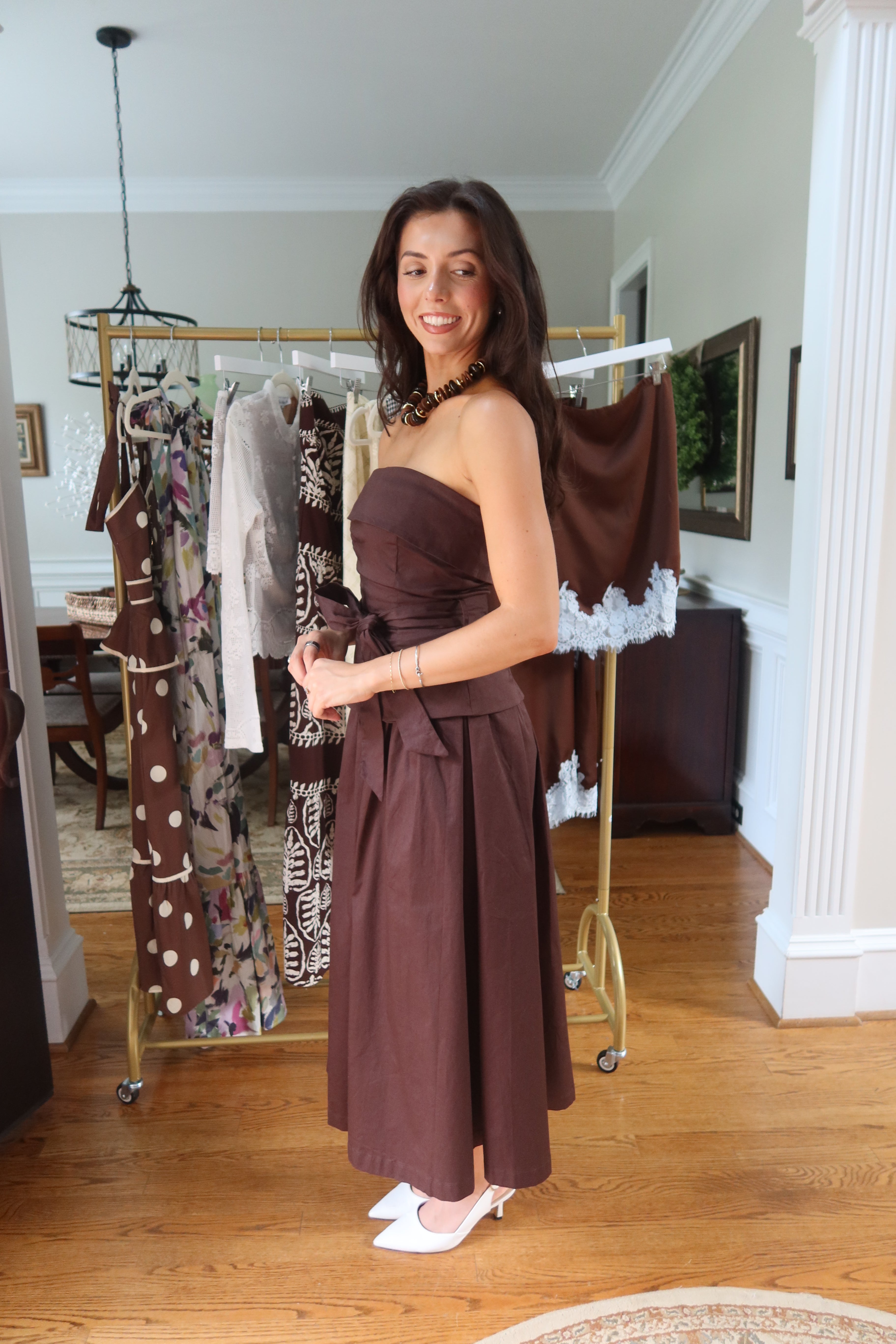 Cinnamon Sugar Midi Dress- Brown