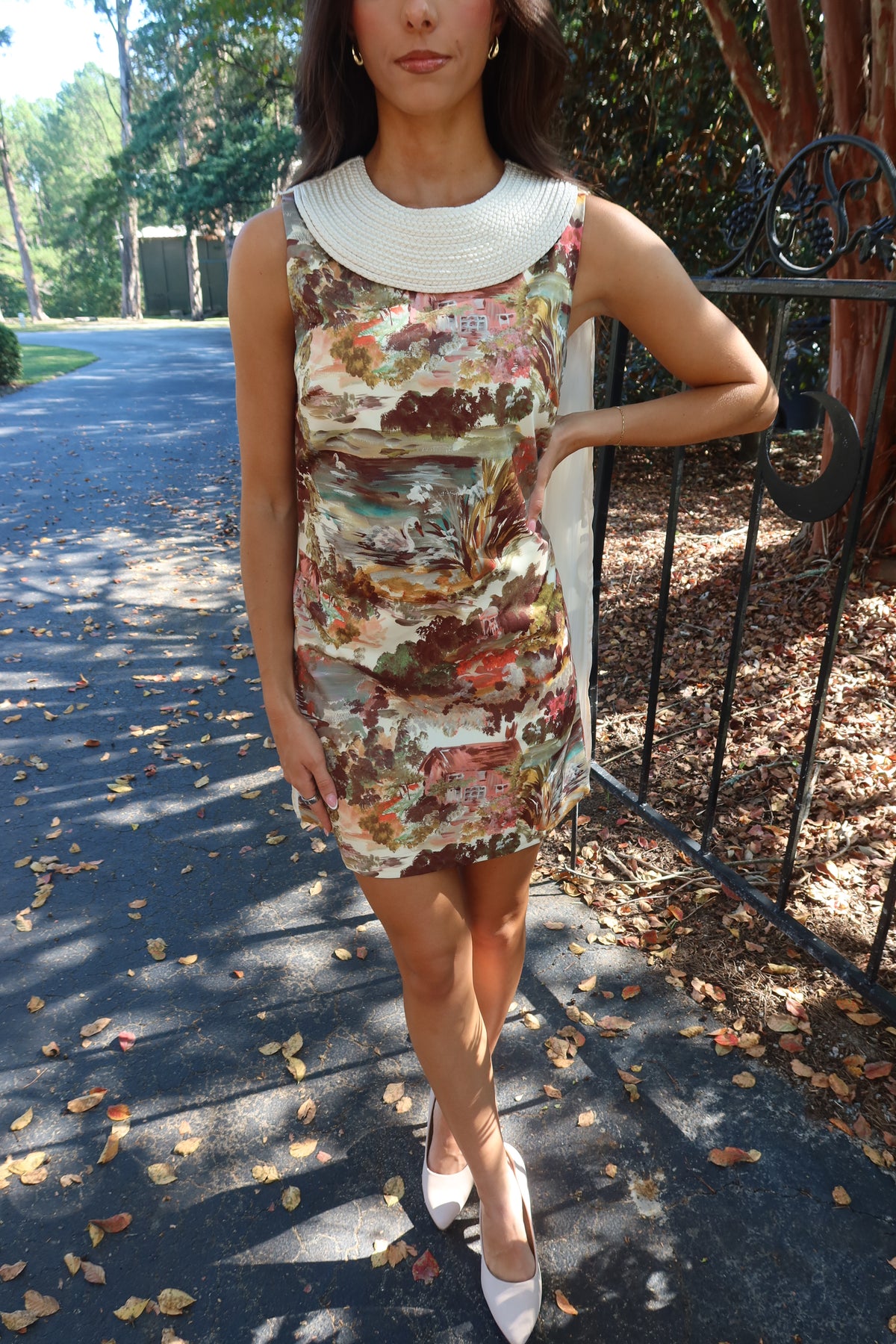 Swan Garden Mini Dress- Multi