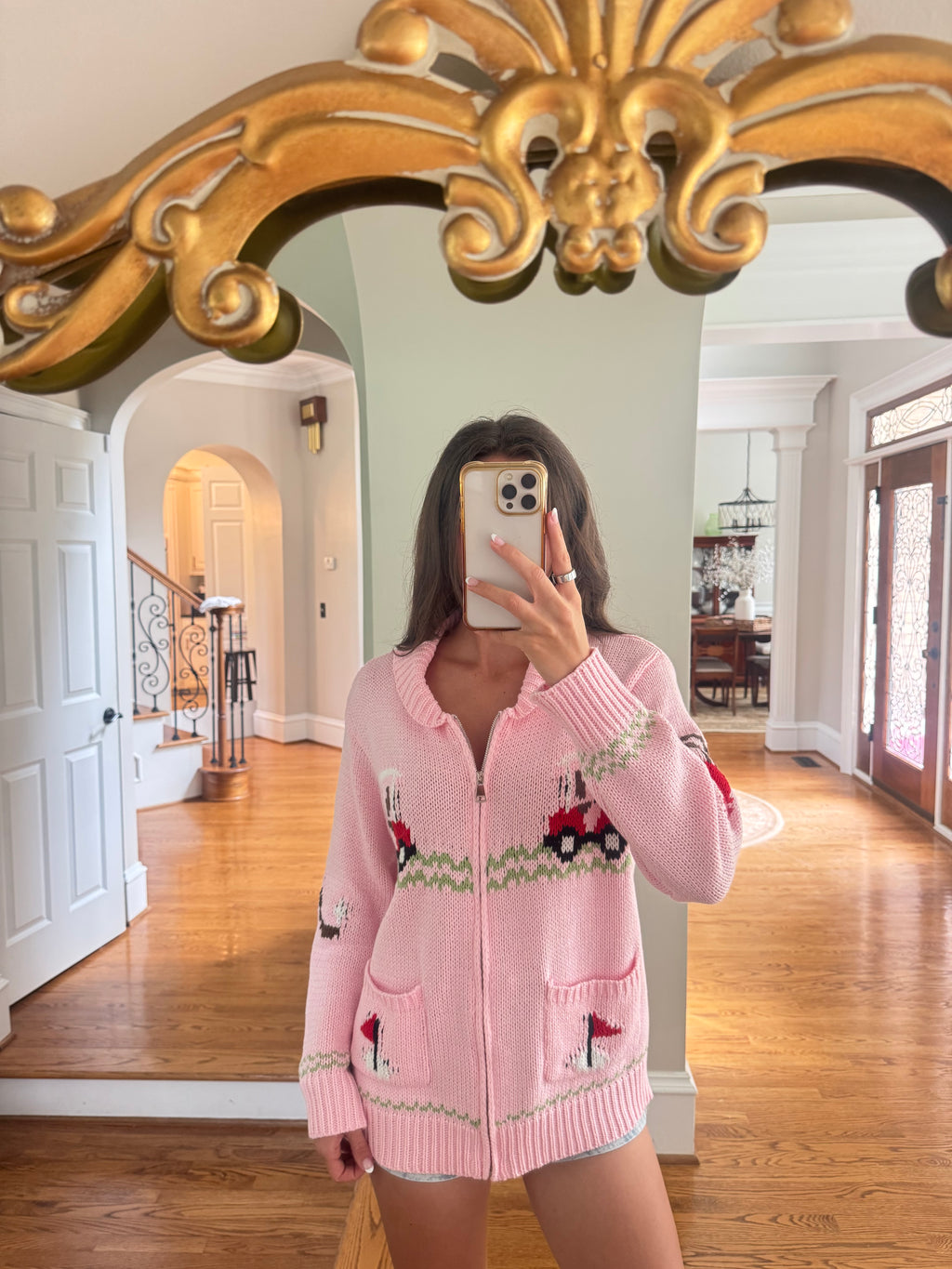 Hole in One Cardigan- Pink