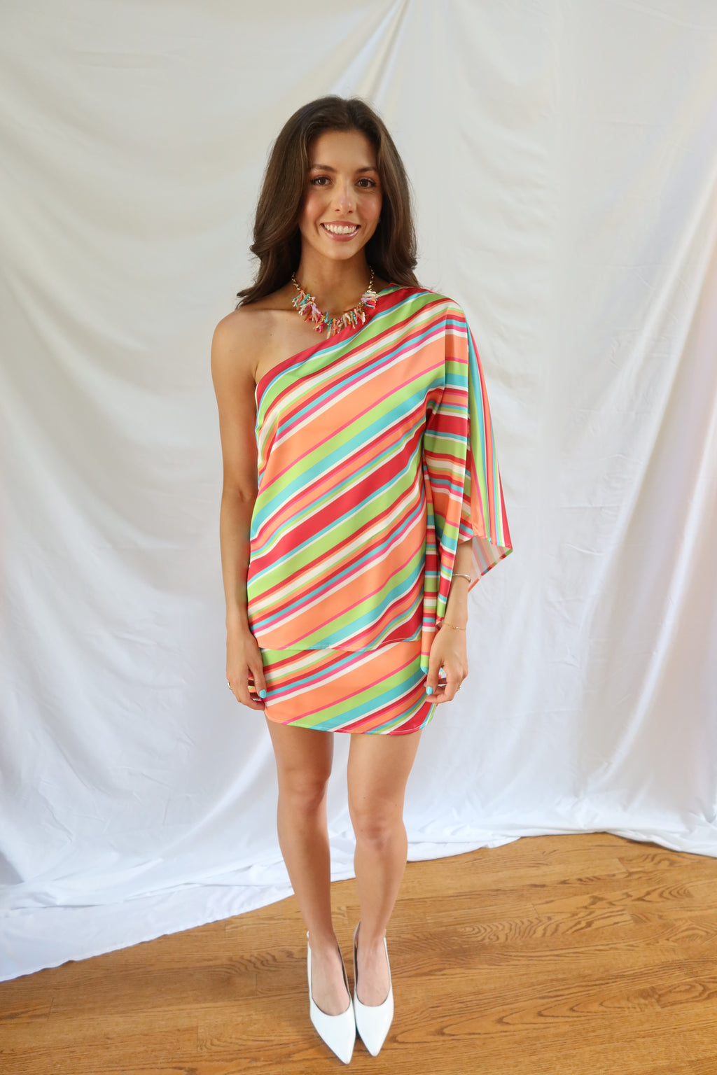 Island Time Mini Skirt- Multi Stripe