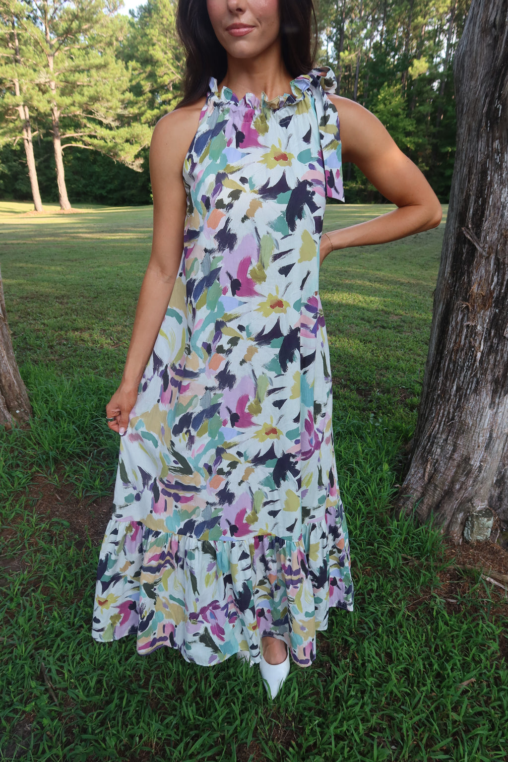 Painted Garden Maxi Dress- Multi