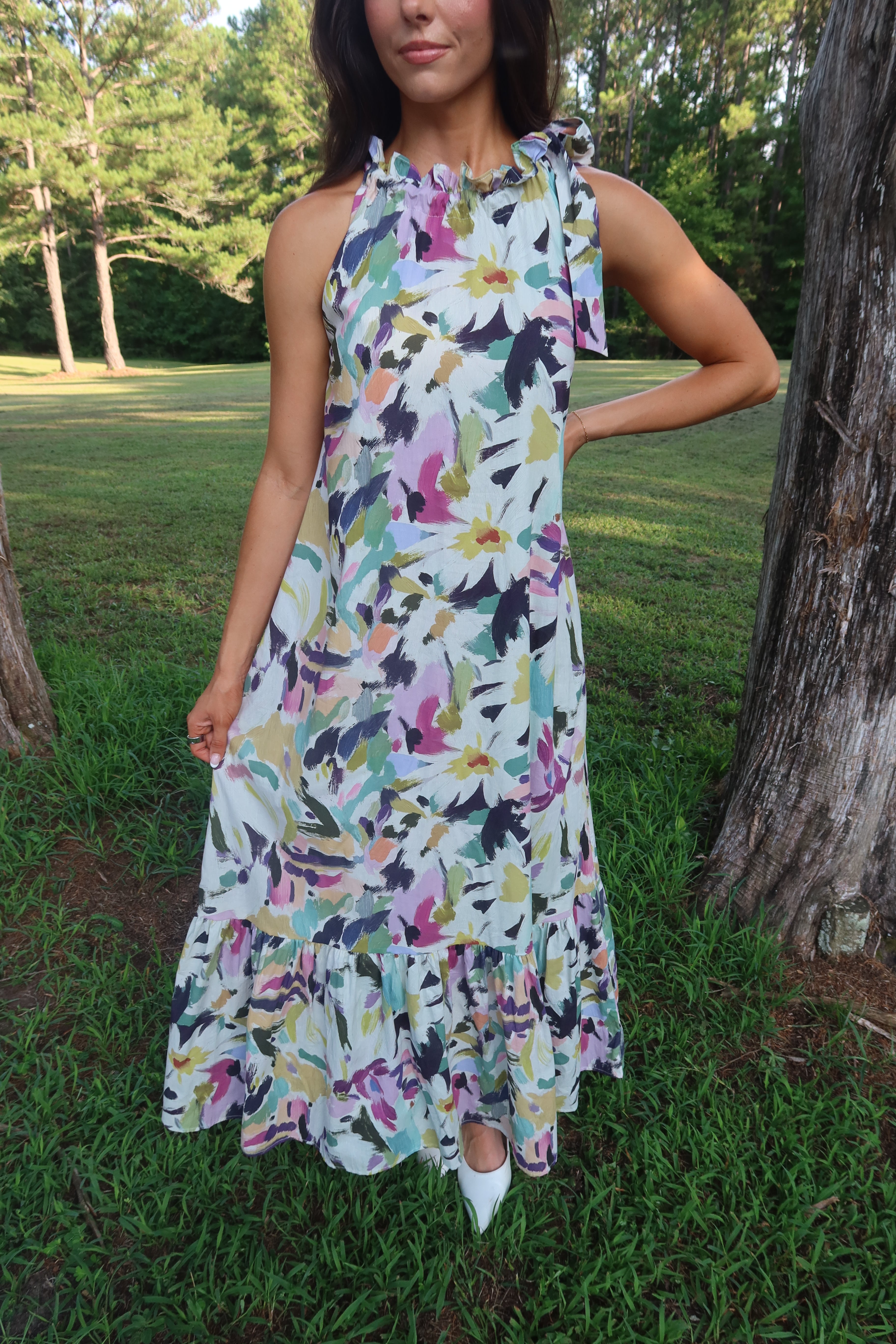 Painted Garden Maxi Dress- Multi