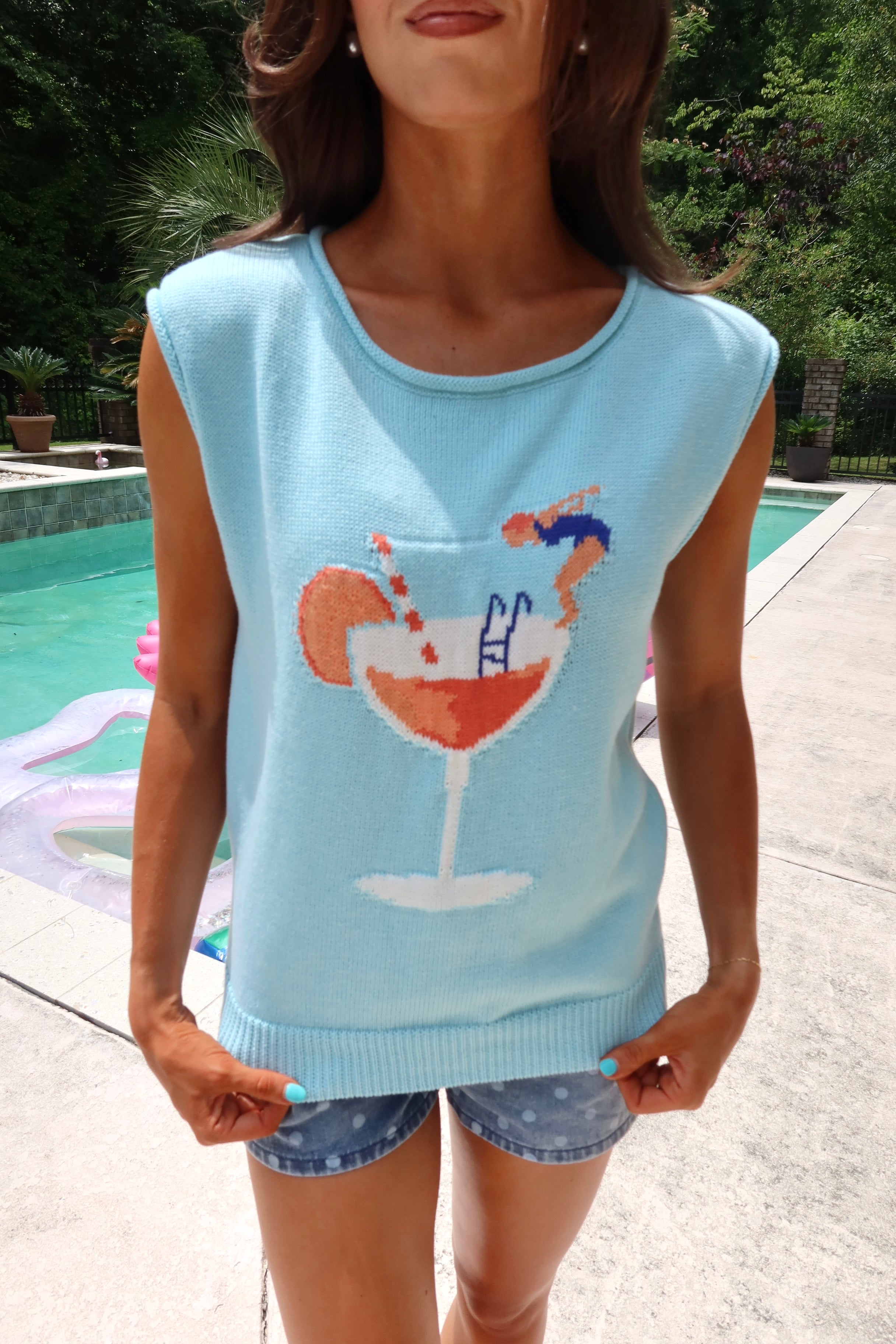 Aperol Deep Dive Top- Light Blue