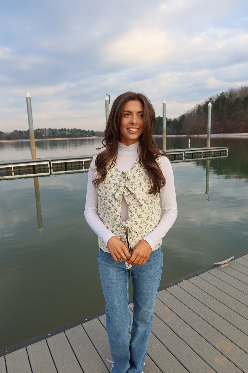 Delilah Quilted Vest- Cream