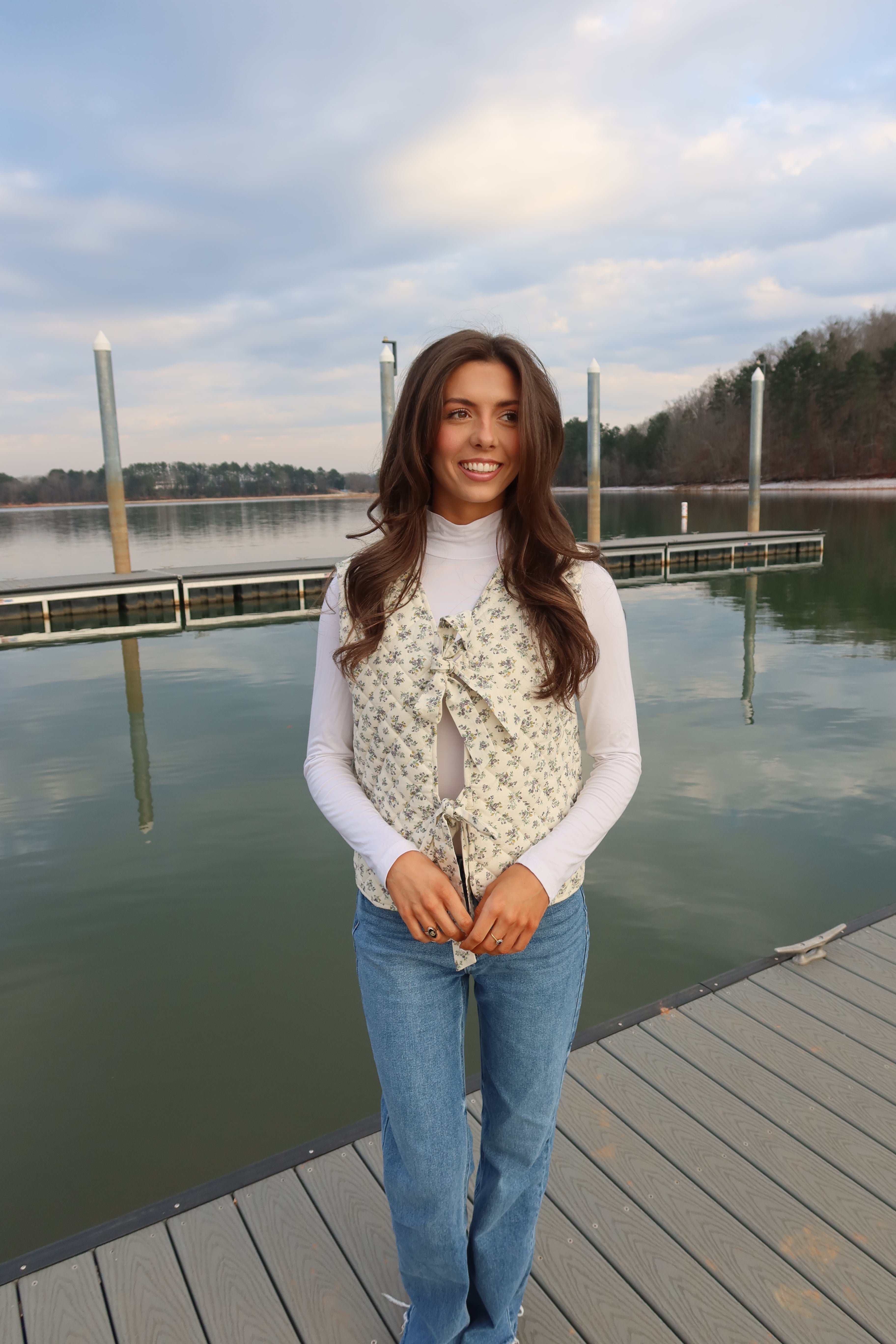 Delilah Quilted Vest- Cream