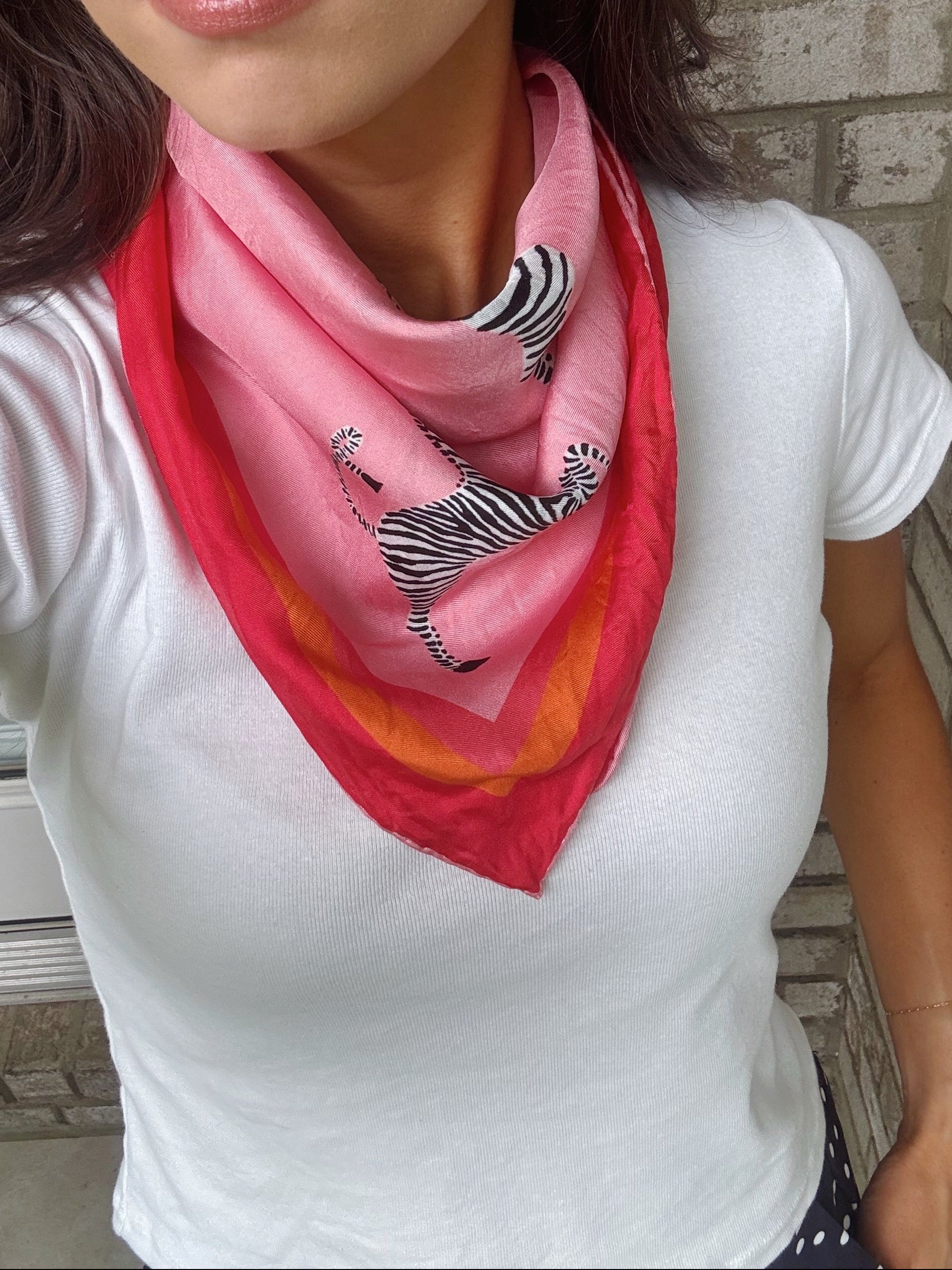 Dancing Zebra in the Rain Silk Scarf- 26x26