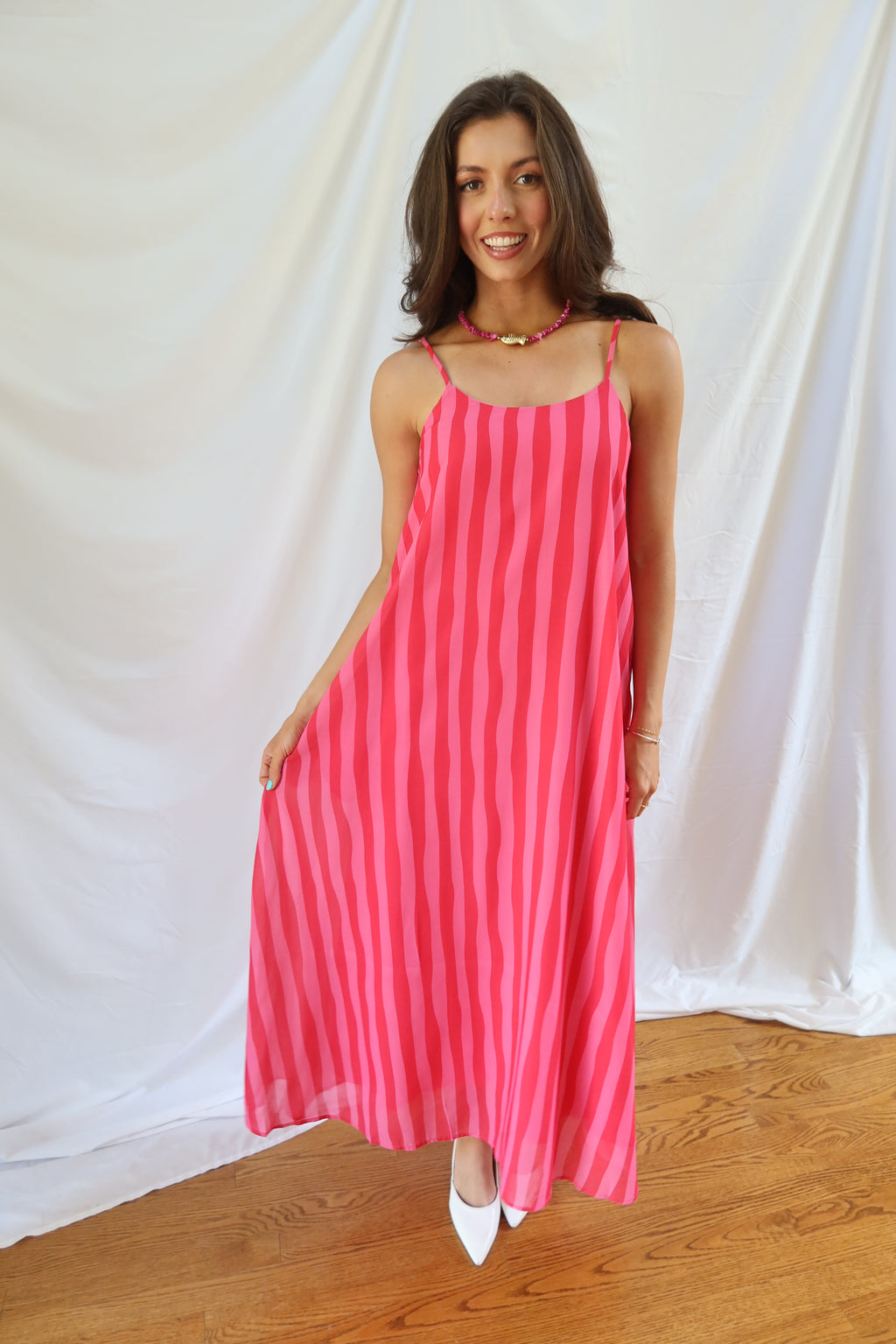 Sangria Sunset Maxi Dress- Red/Pink
