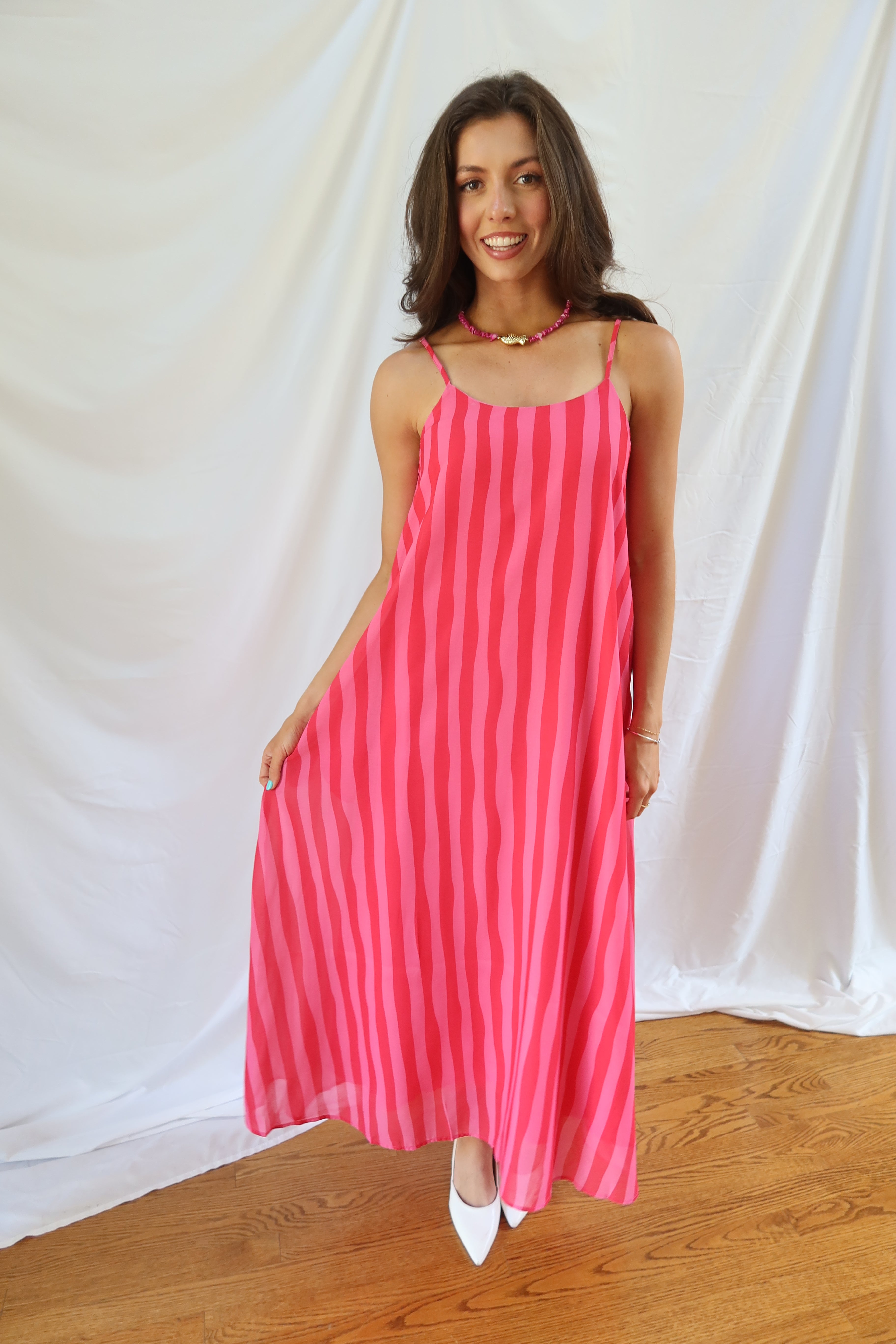 Sangria Sunset Maxi Dress- Red/Pink