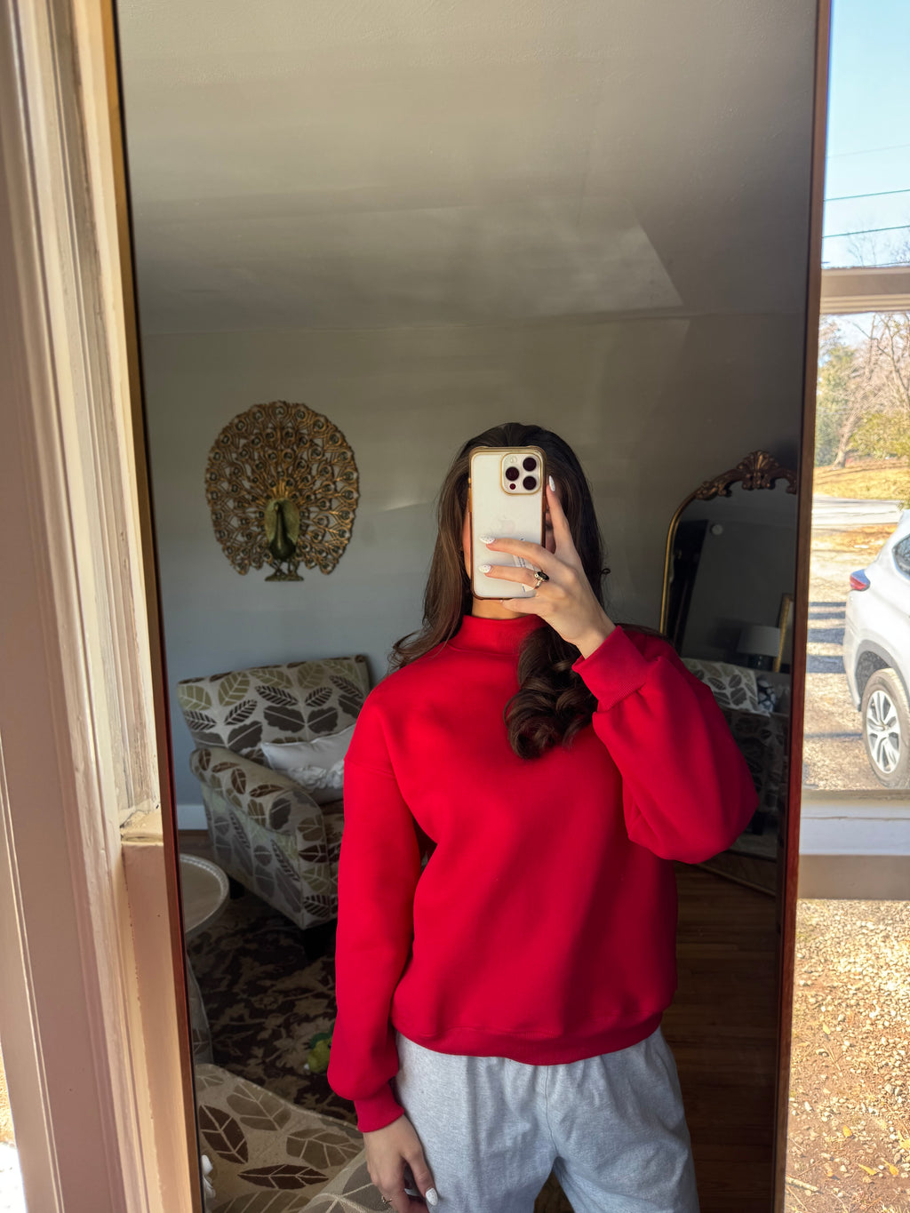 Holly Mockneck Sweater- Red