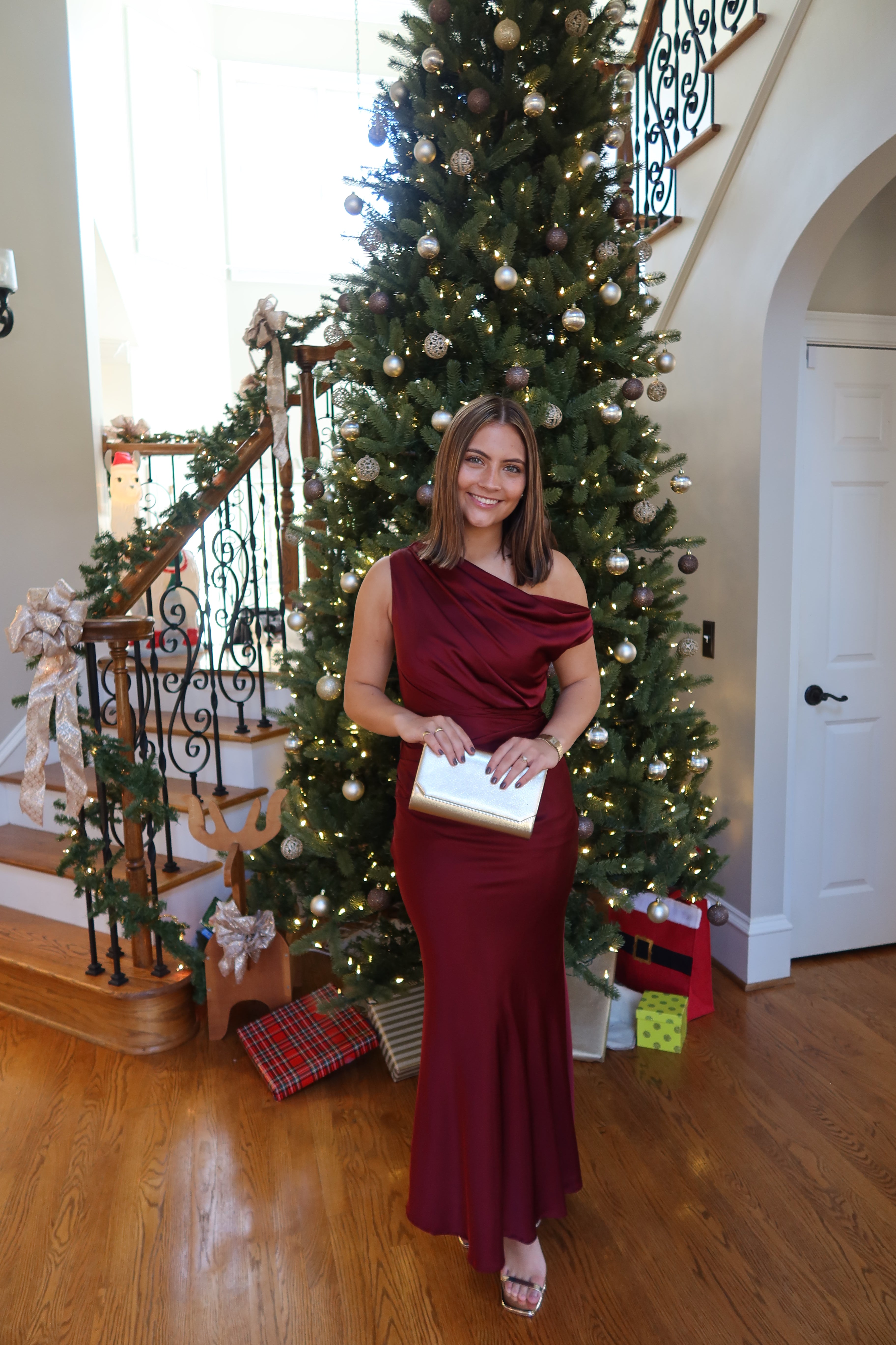 Selena One Shoulder Maxi Dress- Wine