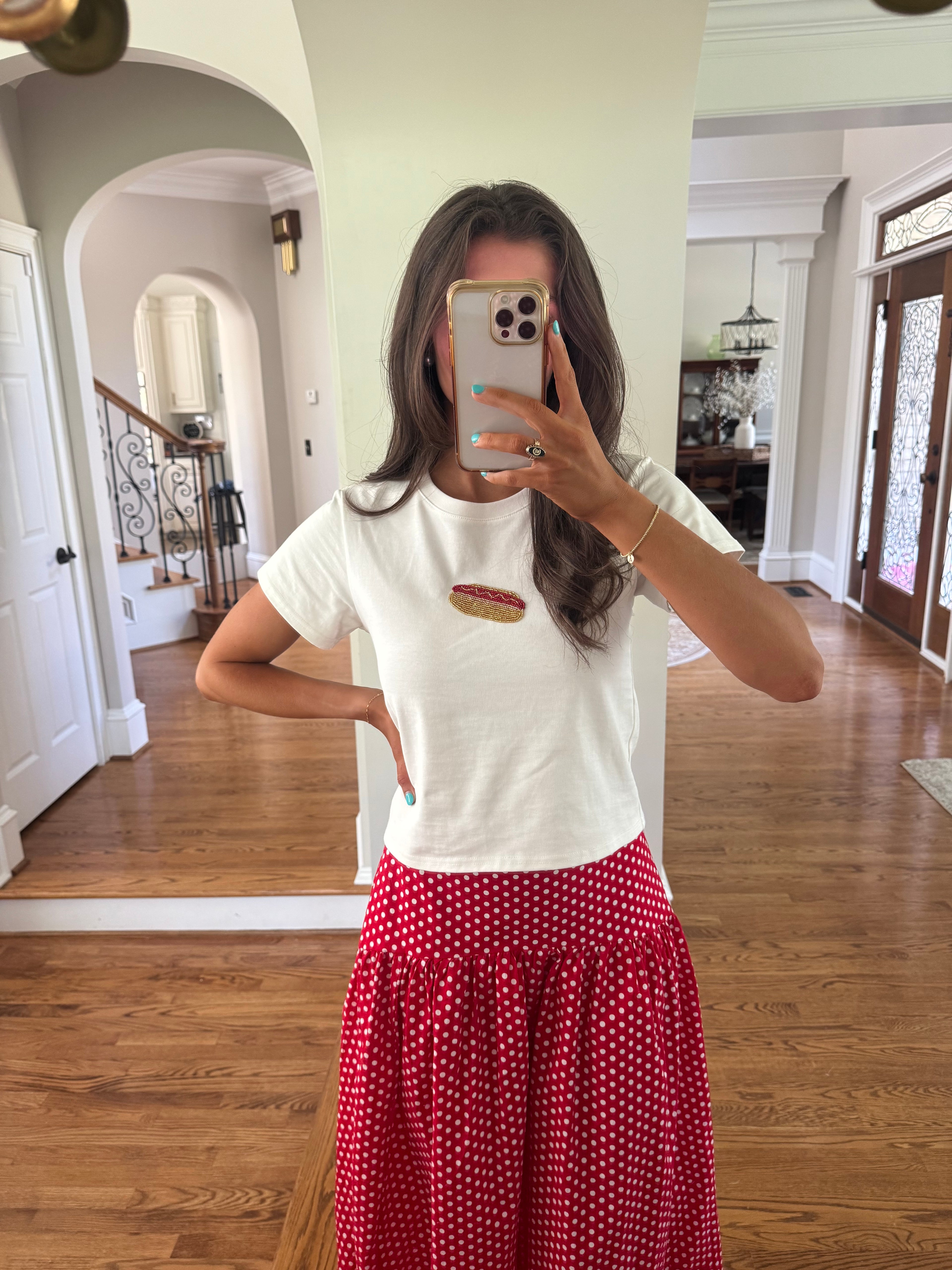 Ballpark Baby Tee- White