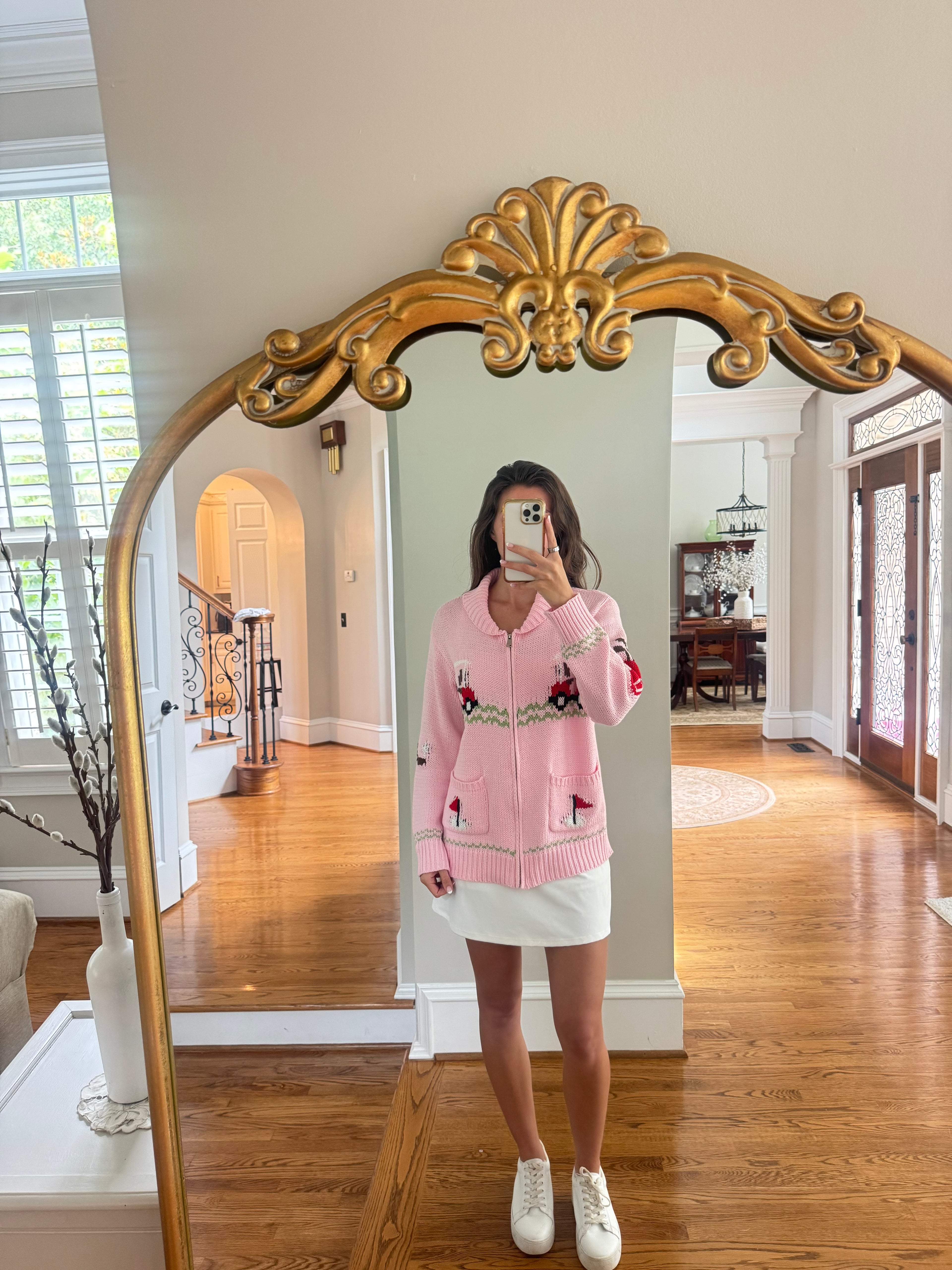 Hole in One Cardigan- Pink
