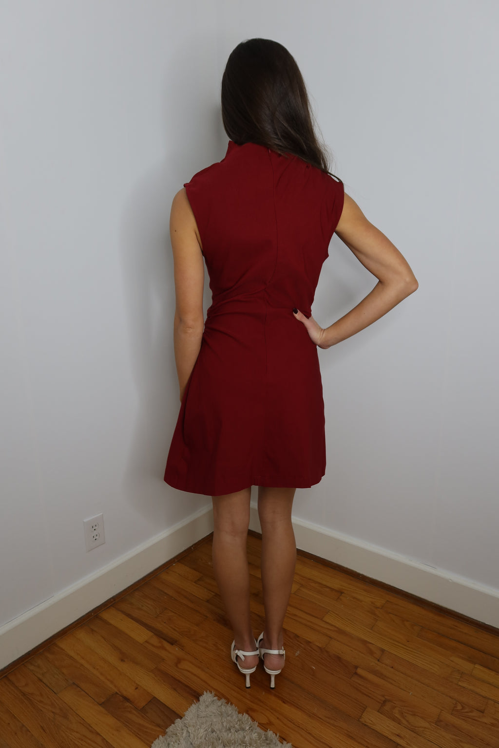 Merry Mockneck Mini Dress- Burgundy