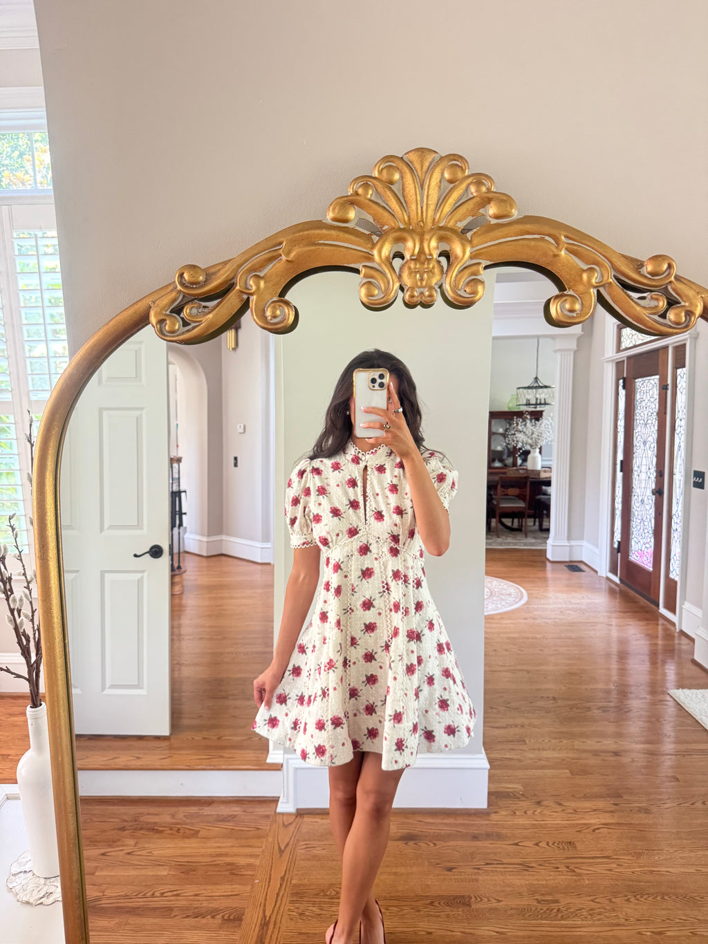 Autumn Embroidered Mini Dress- Floral