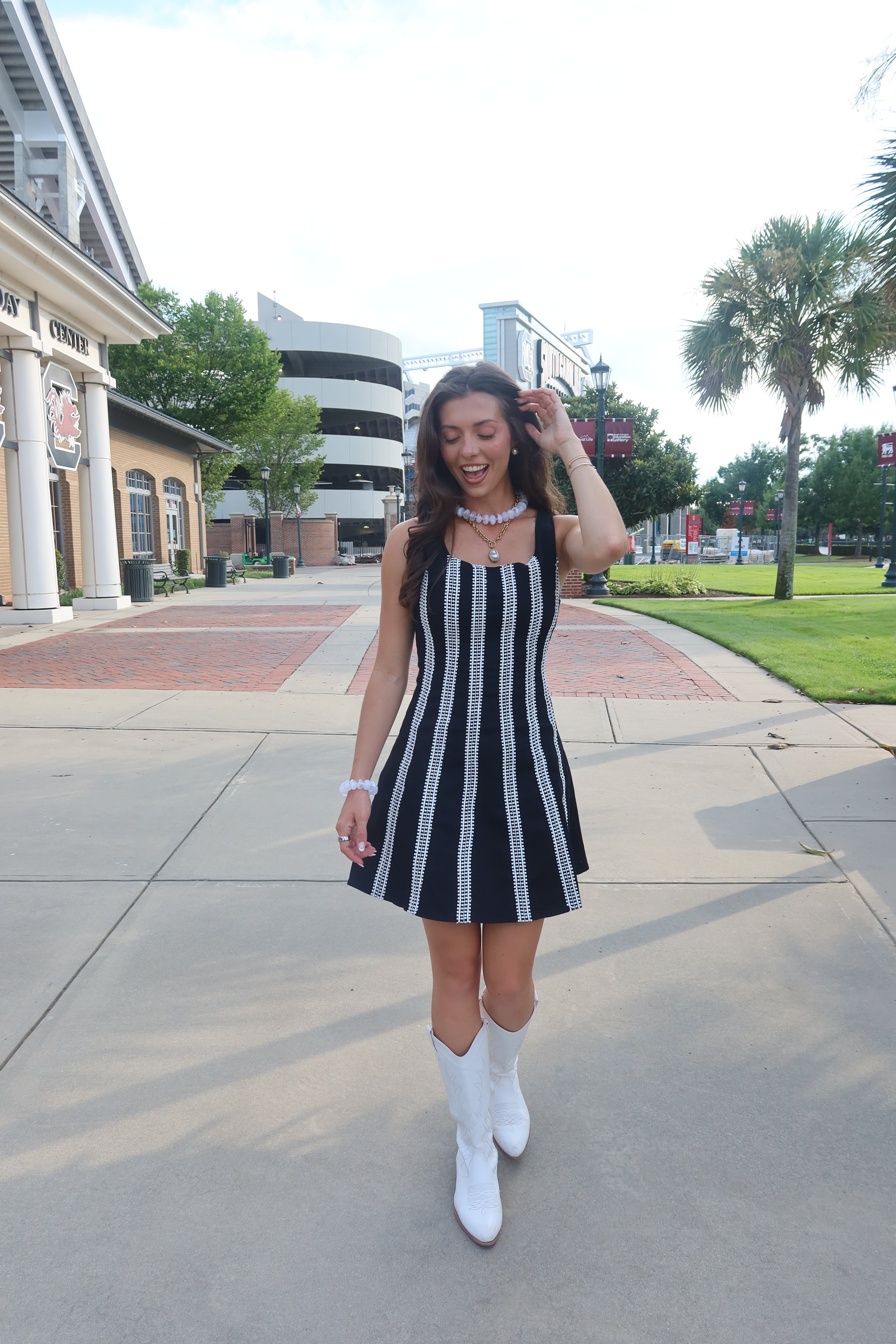 Saturday Mini Dress- Black/White