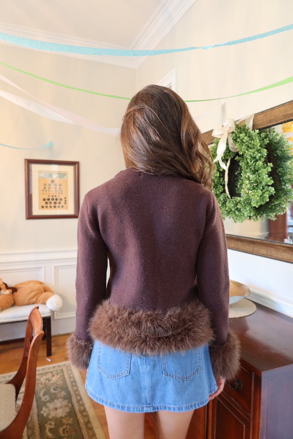 Manhattan Fur Cardigan- Brown