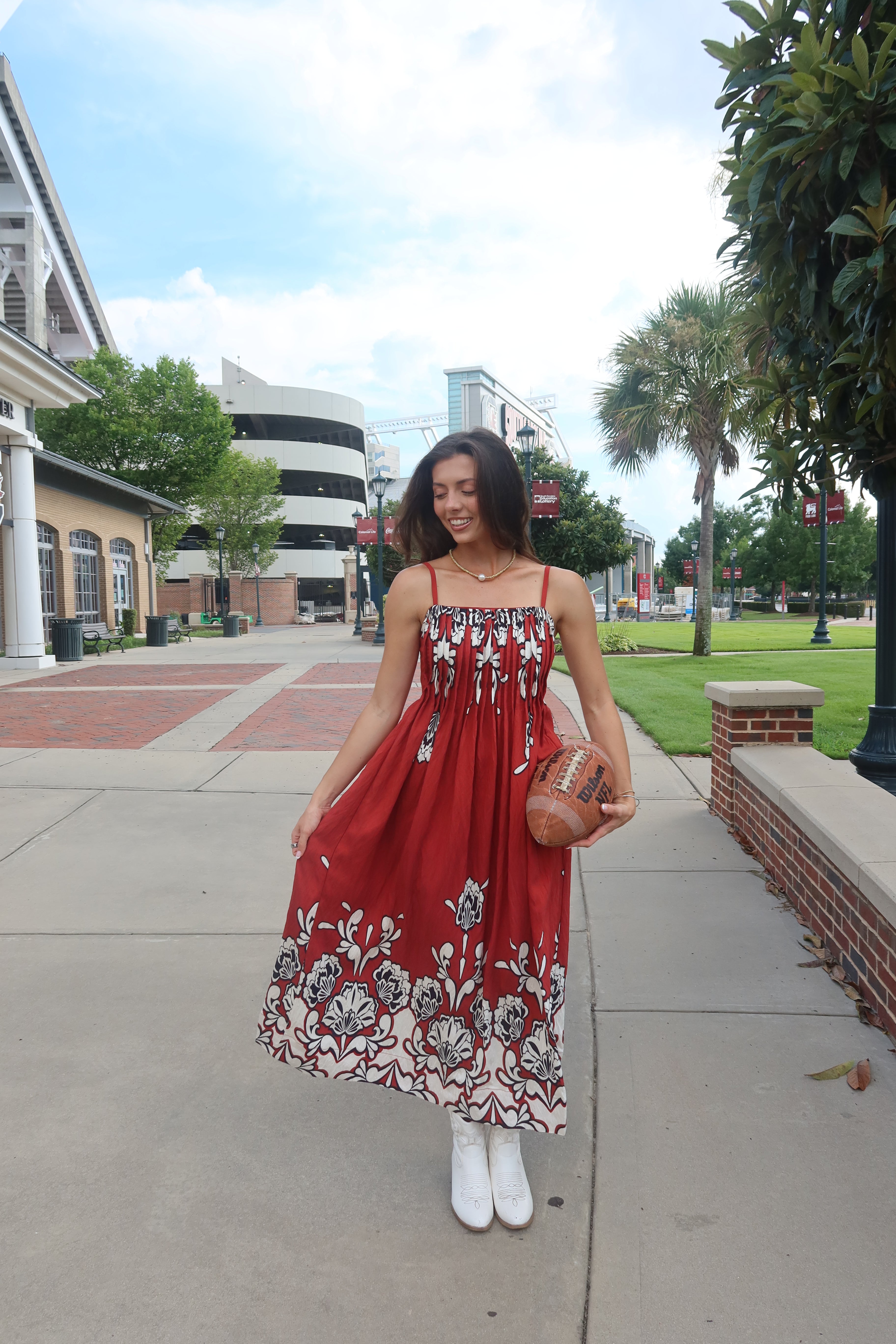 Carolina Walk Maxi Dress- Brick
