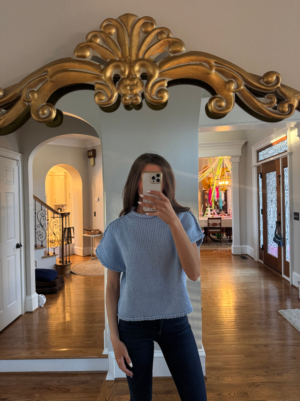Mallory Chunky Knit Sweater- Sky Blue