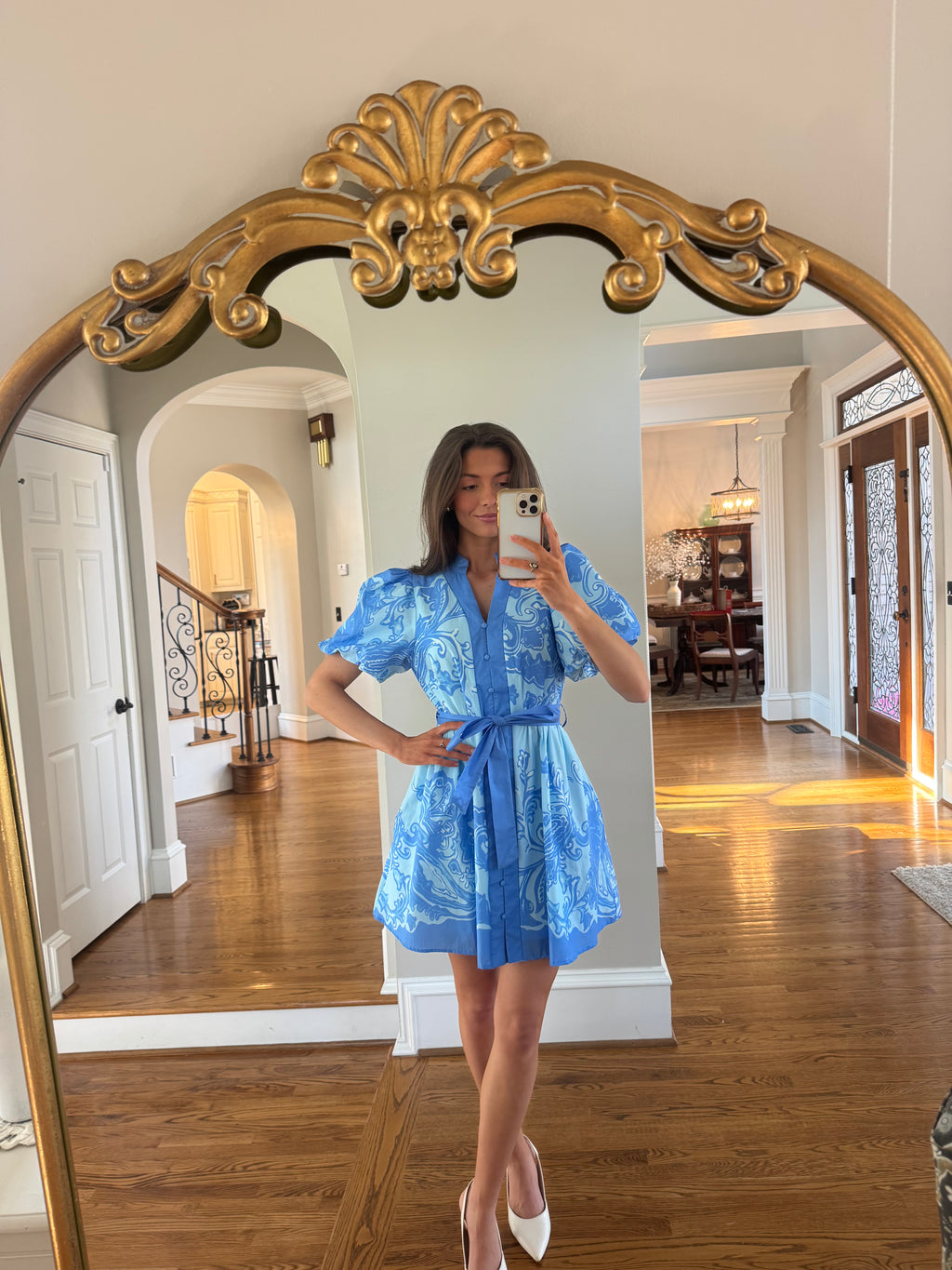 Mosiac Mini Dress- Blue