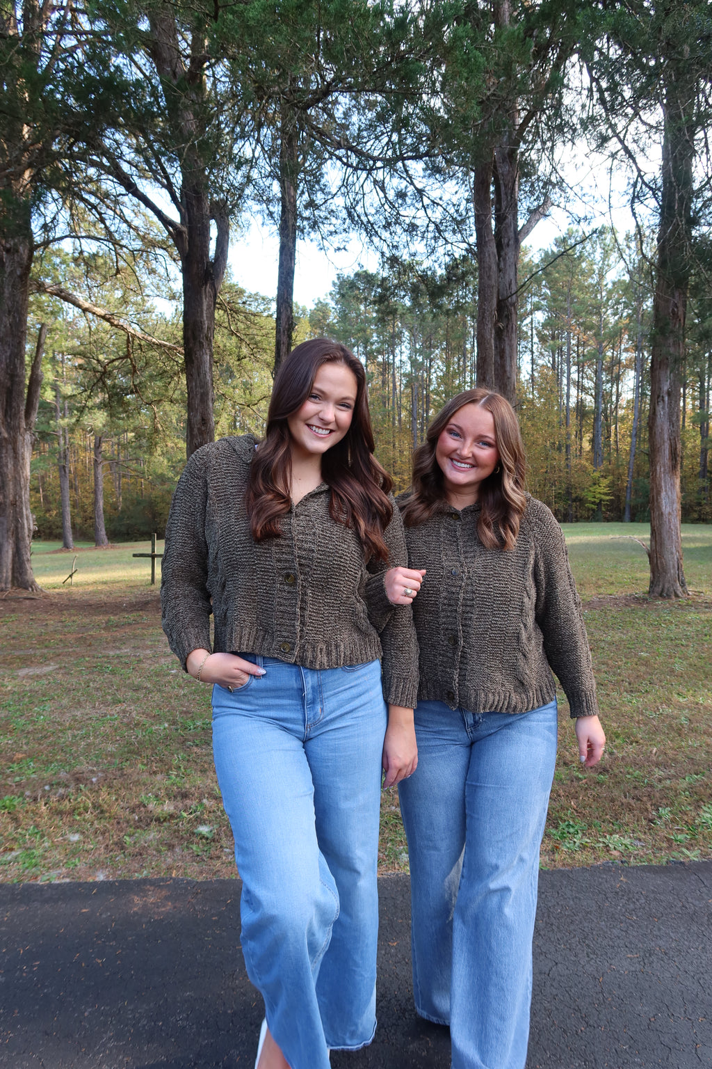 Janie Collar Cardigan- Olive