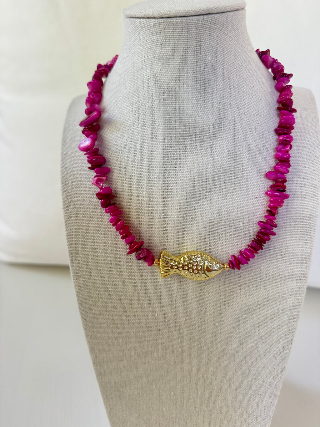 Fuchsia Fish Necklace
