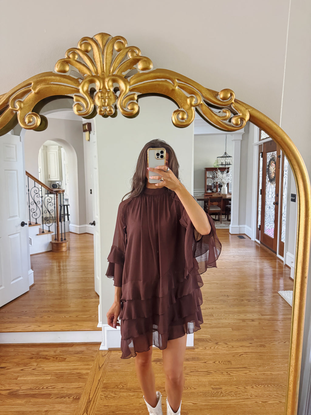 Choosin' Texas Mini Dress- Brown