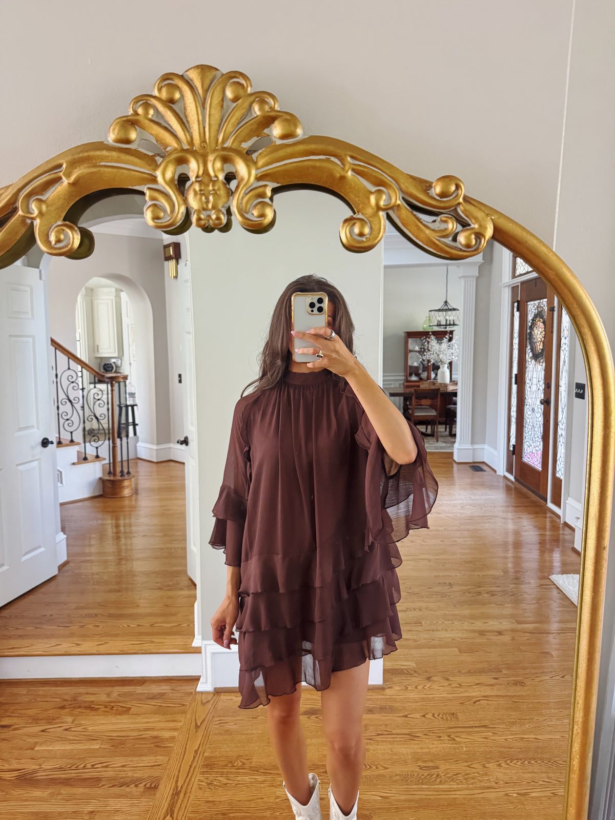 Choosin' Texas Mini Dress- Brown