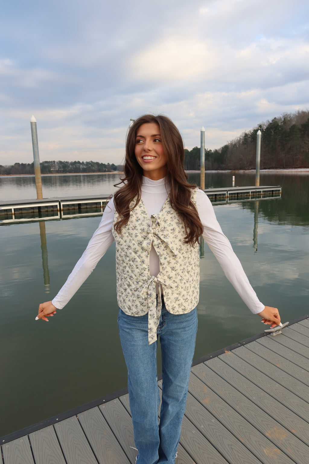 Delilah Quilted Vest- Cream