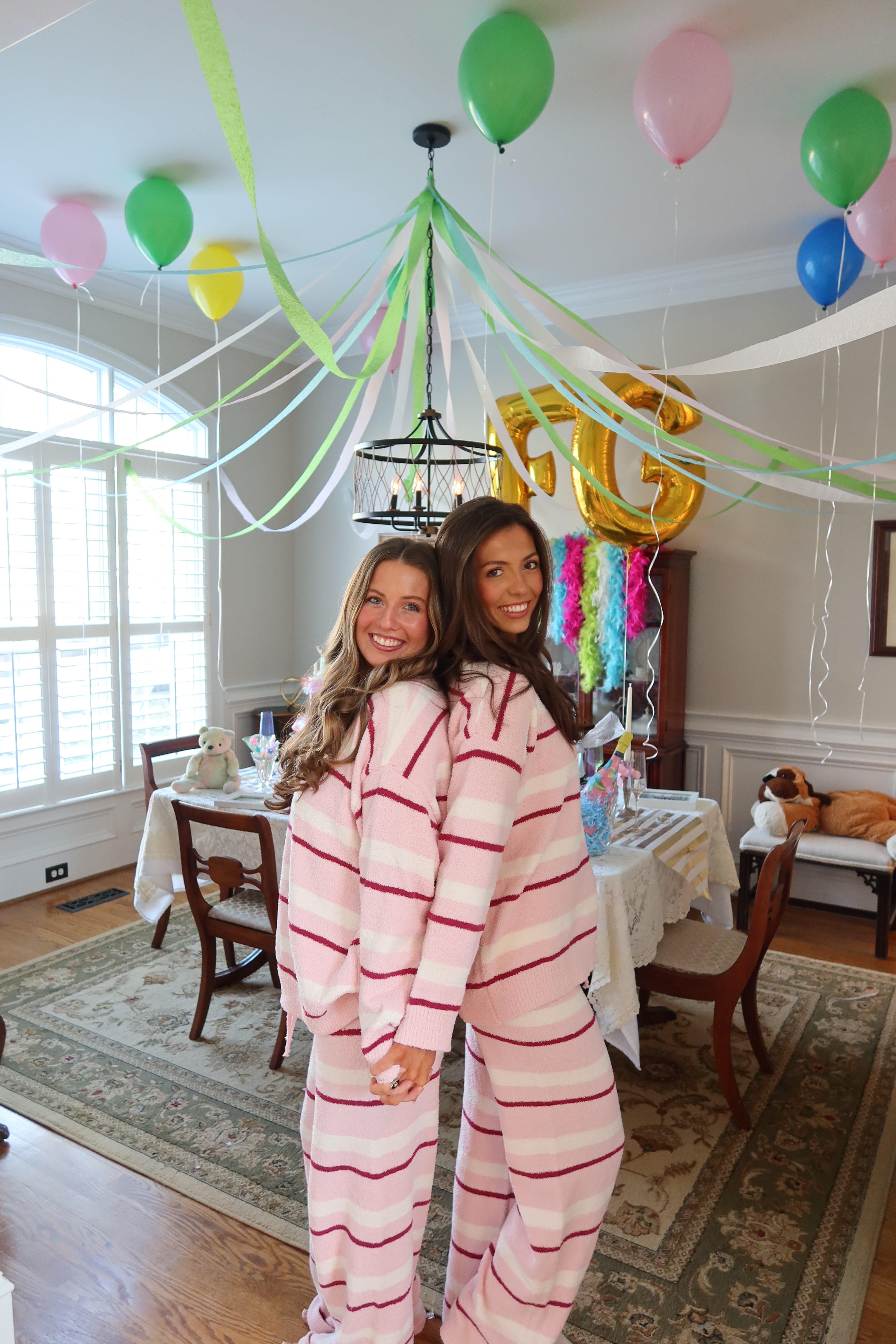 Sister Stripe Set- Pink/Cream