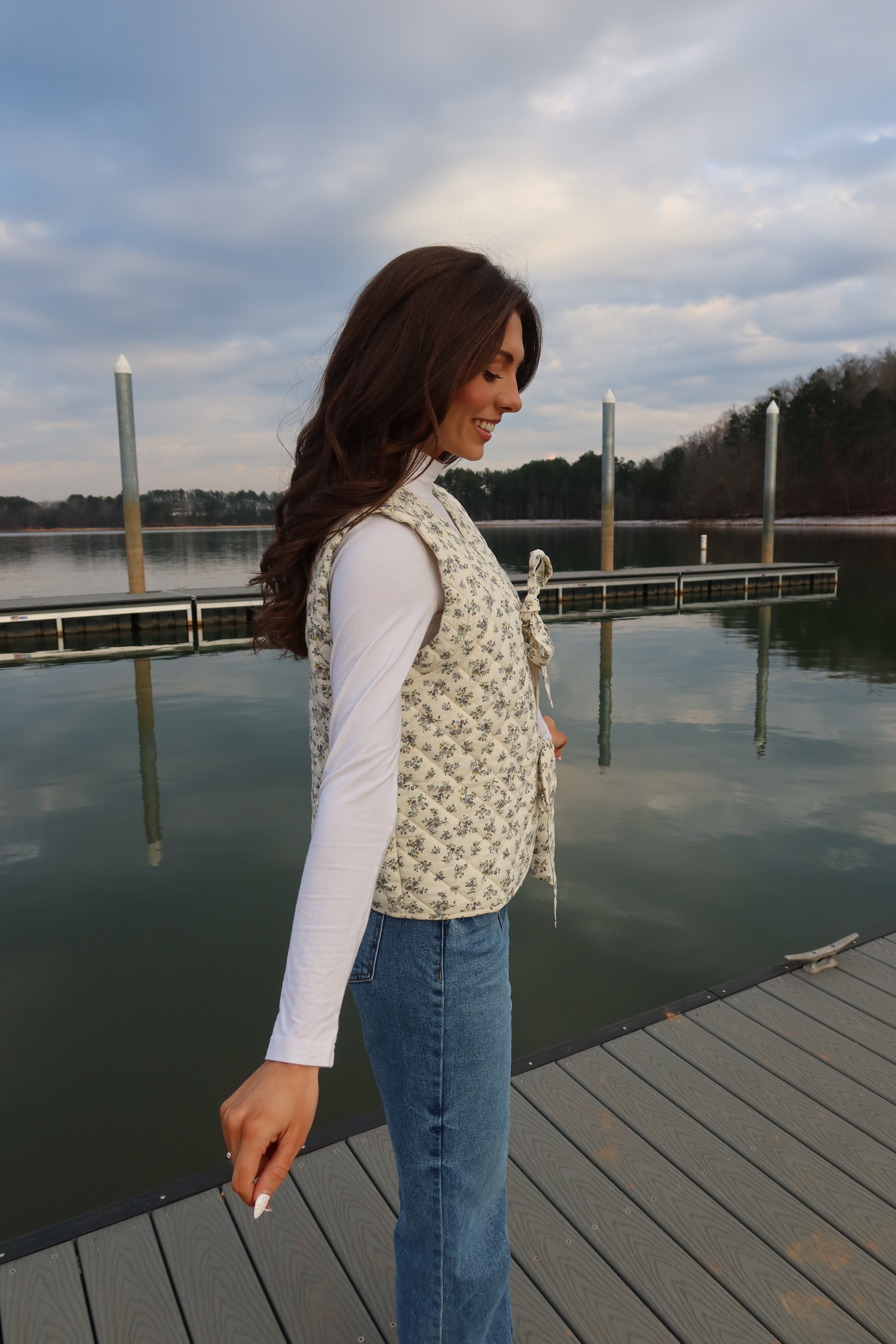 Delilah Quilted Vest- Cream