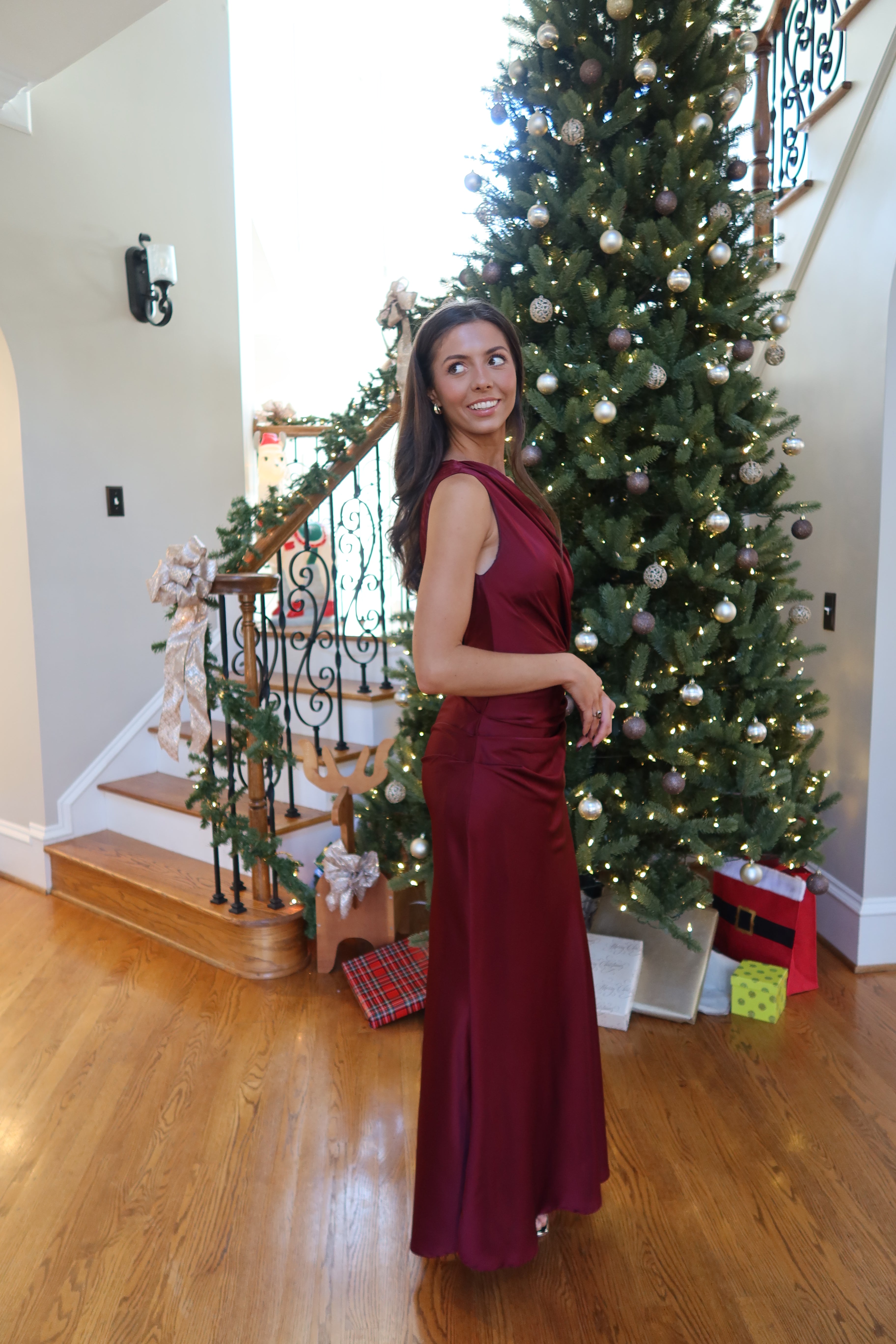 Selena One Shoulder Maxi Dress- Wine