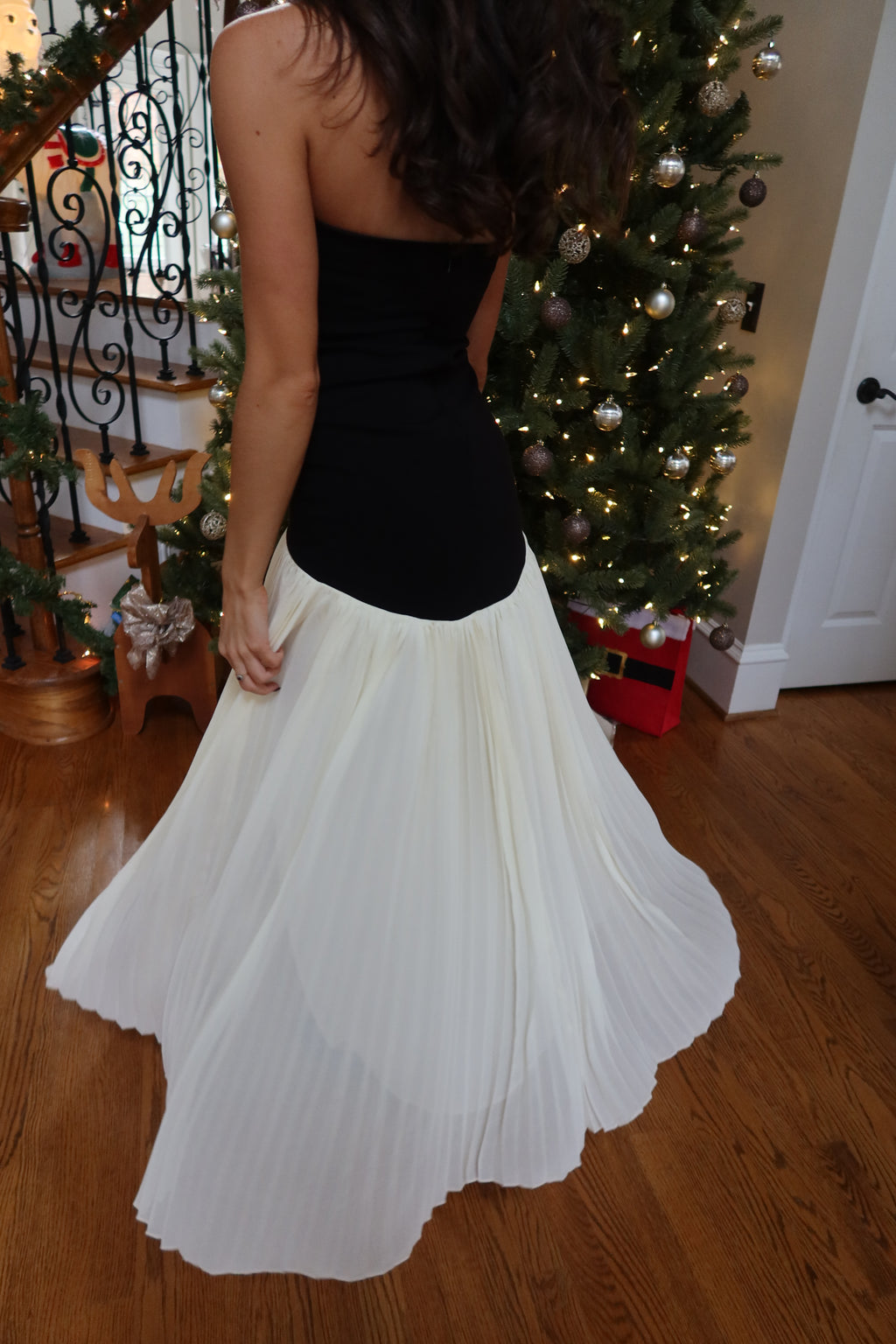 Serena Drop Waist Maxi Dress- Black/Cream
