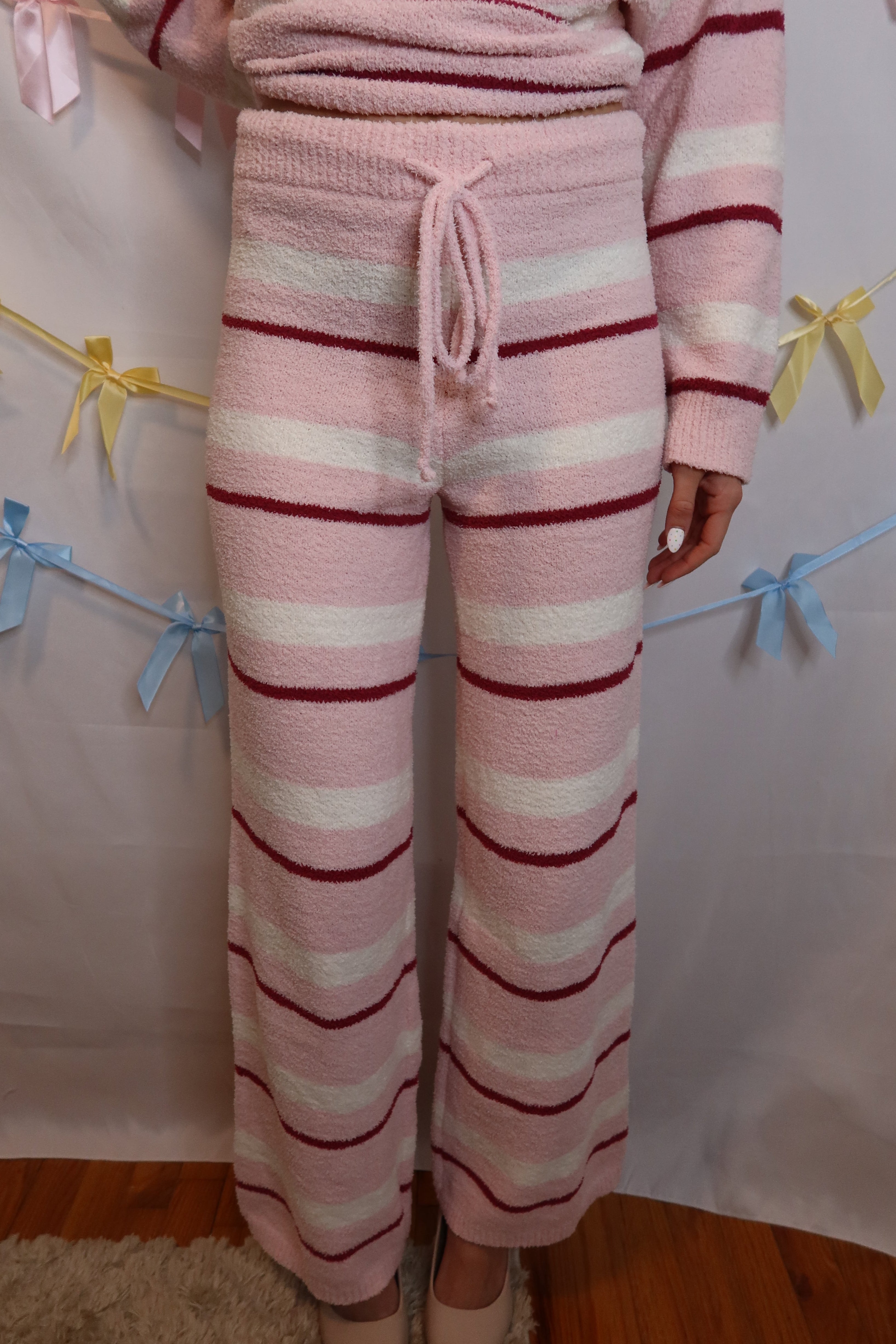 Sister Stripe Set- Pink/Cream