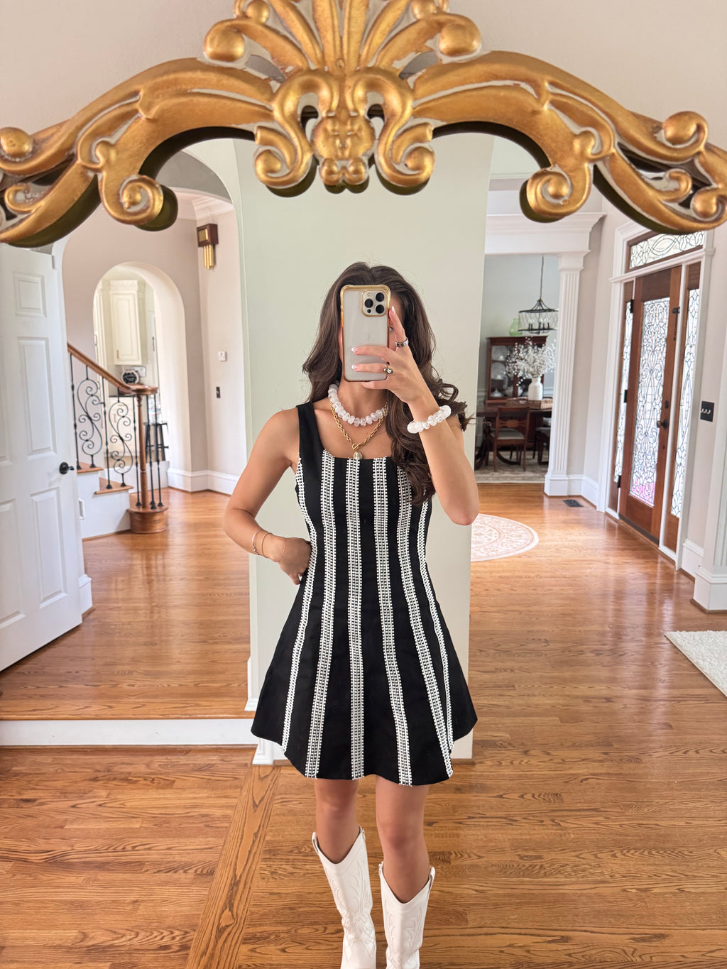 Saturday Mini Dress- Black/White