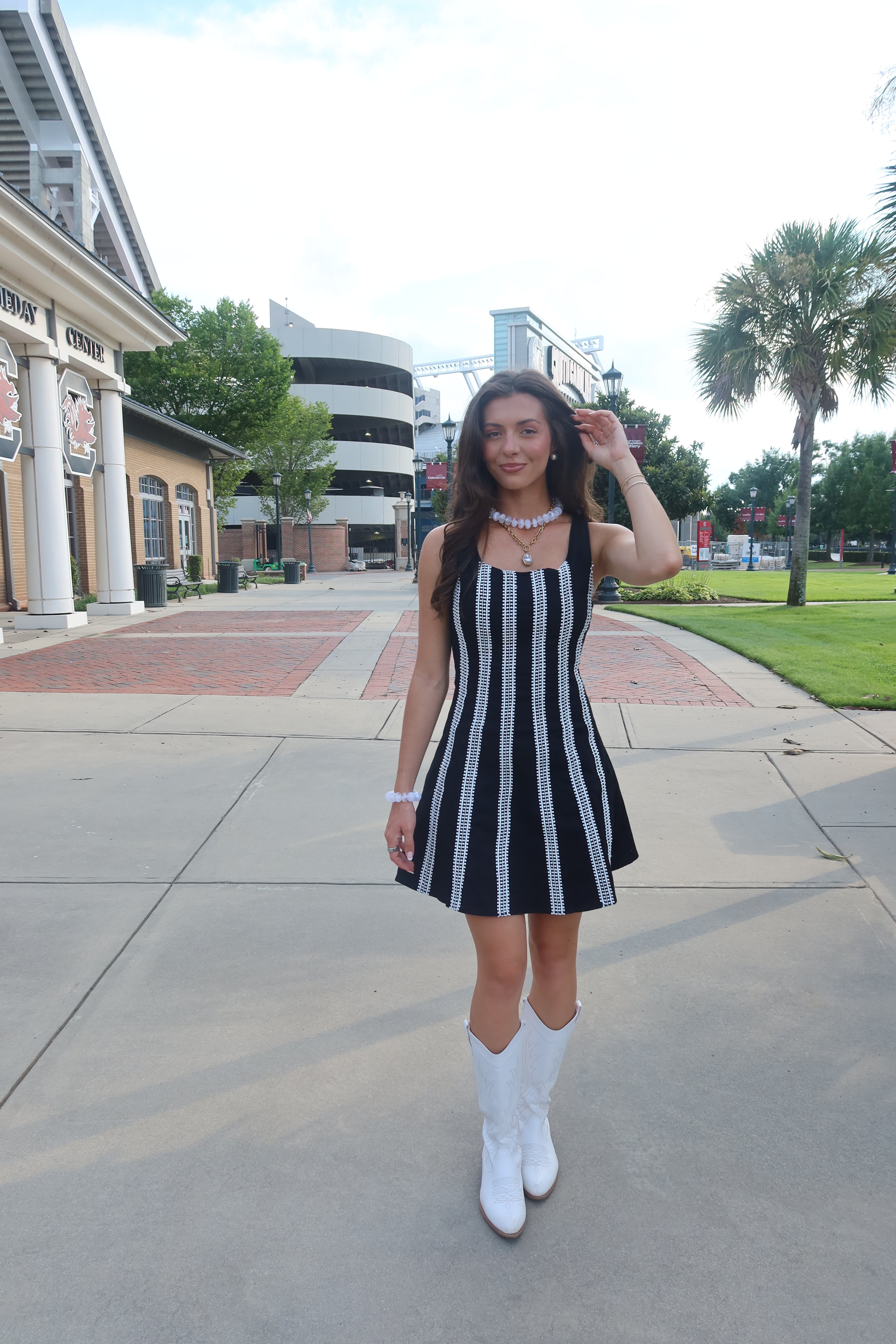 Saturday Mini Dress- Black/White