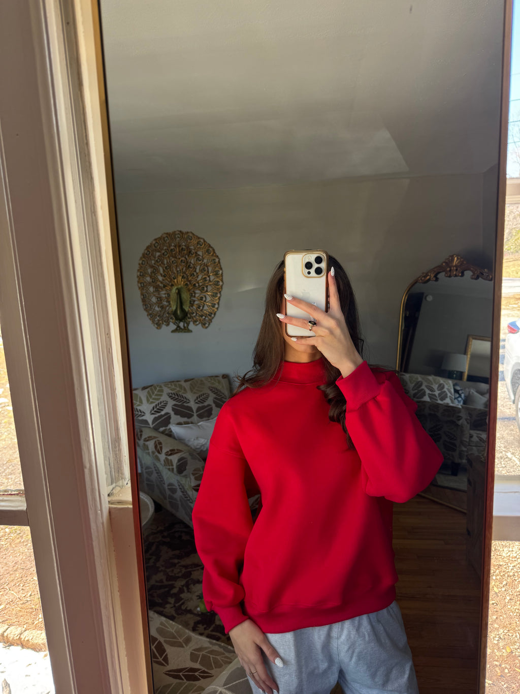 Holly Mockneck Sweater- Red